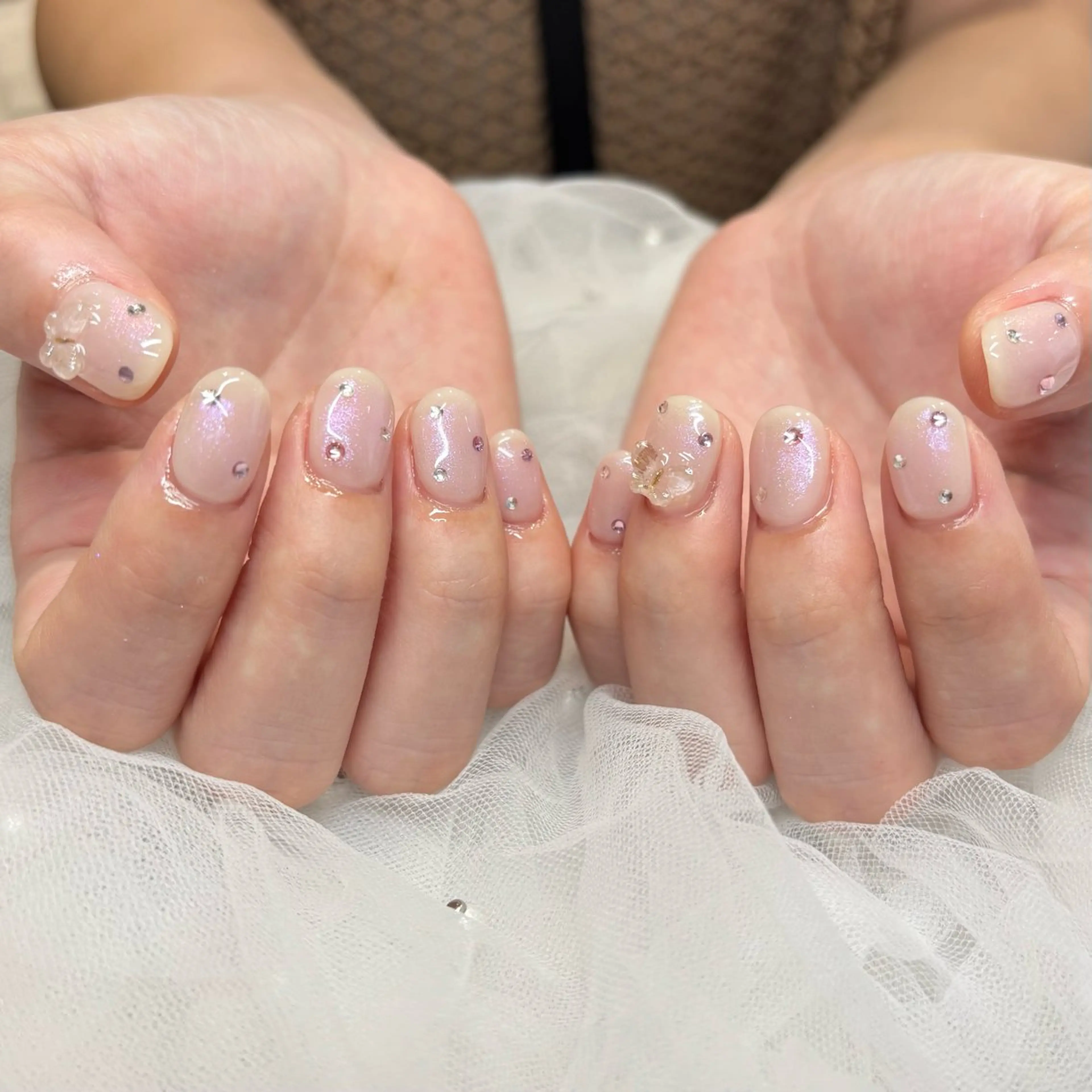 ネイル パープル ハンドネイル 荒巻 めいのネイルデザイン