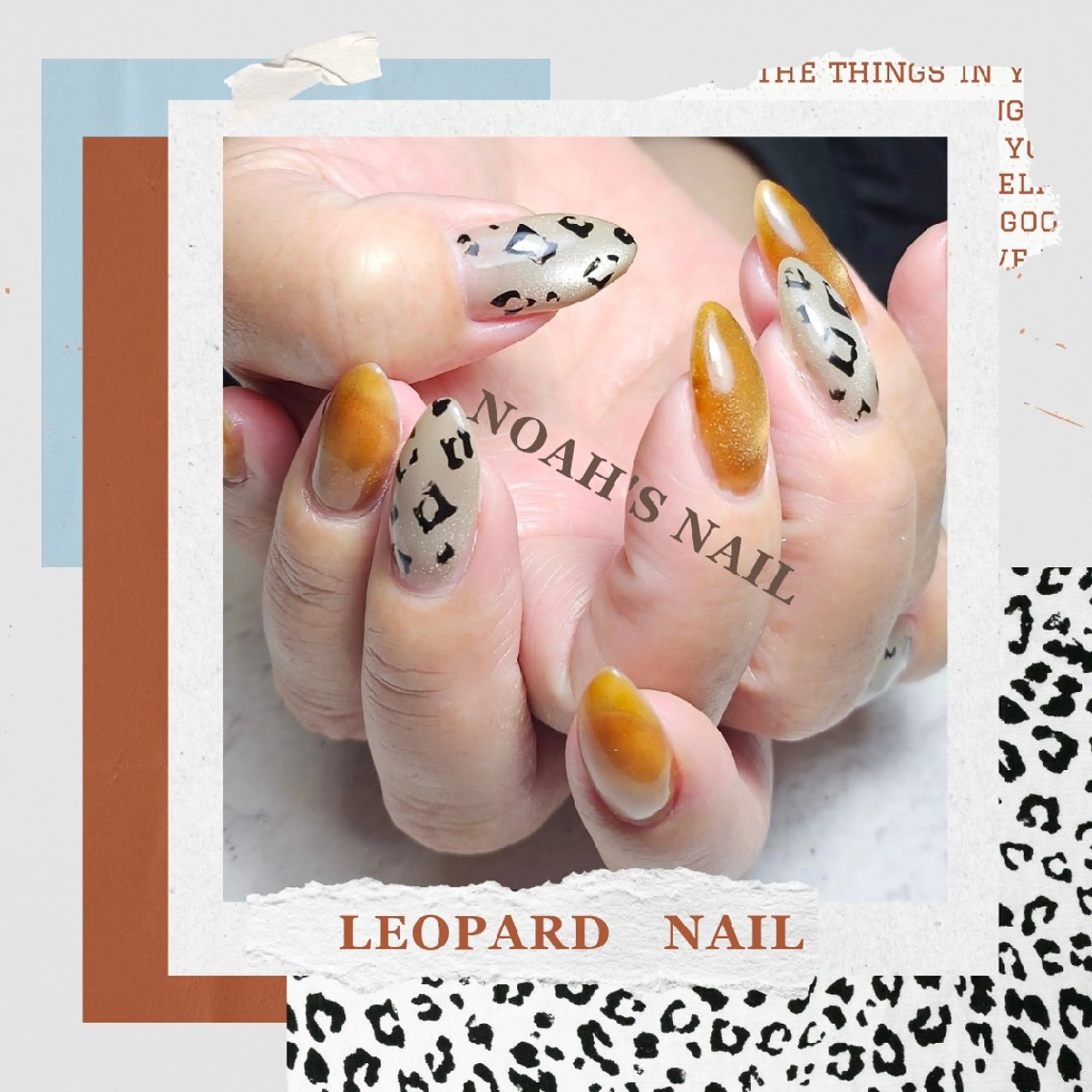 ネイル アニマル柄 マグネットネイル ハンドネイル Noah'snail   のネイルデザイン