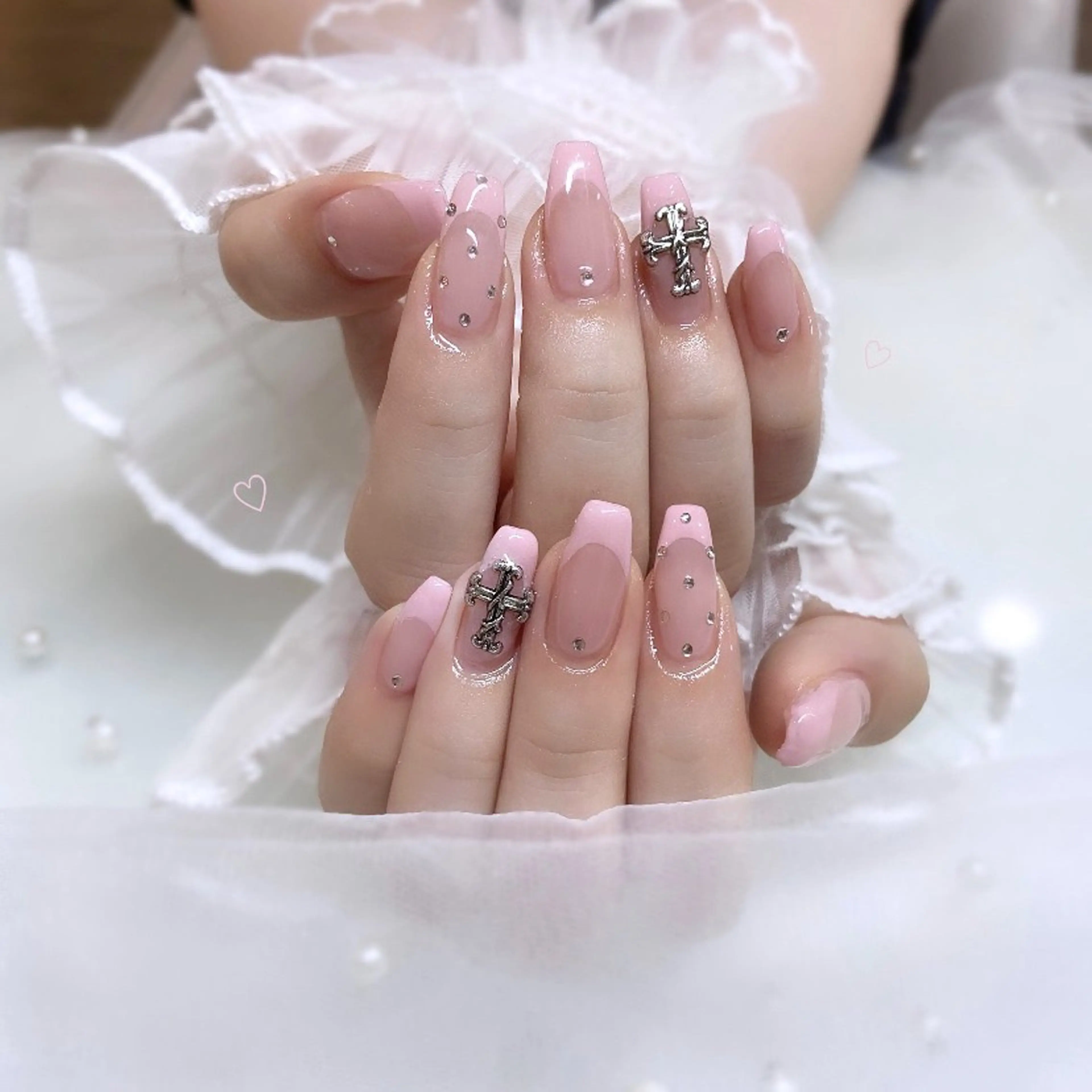 ネイル フレンチネイル 持ち込み ピンク Hal nail Rioのネイルデザイン