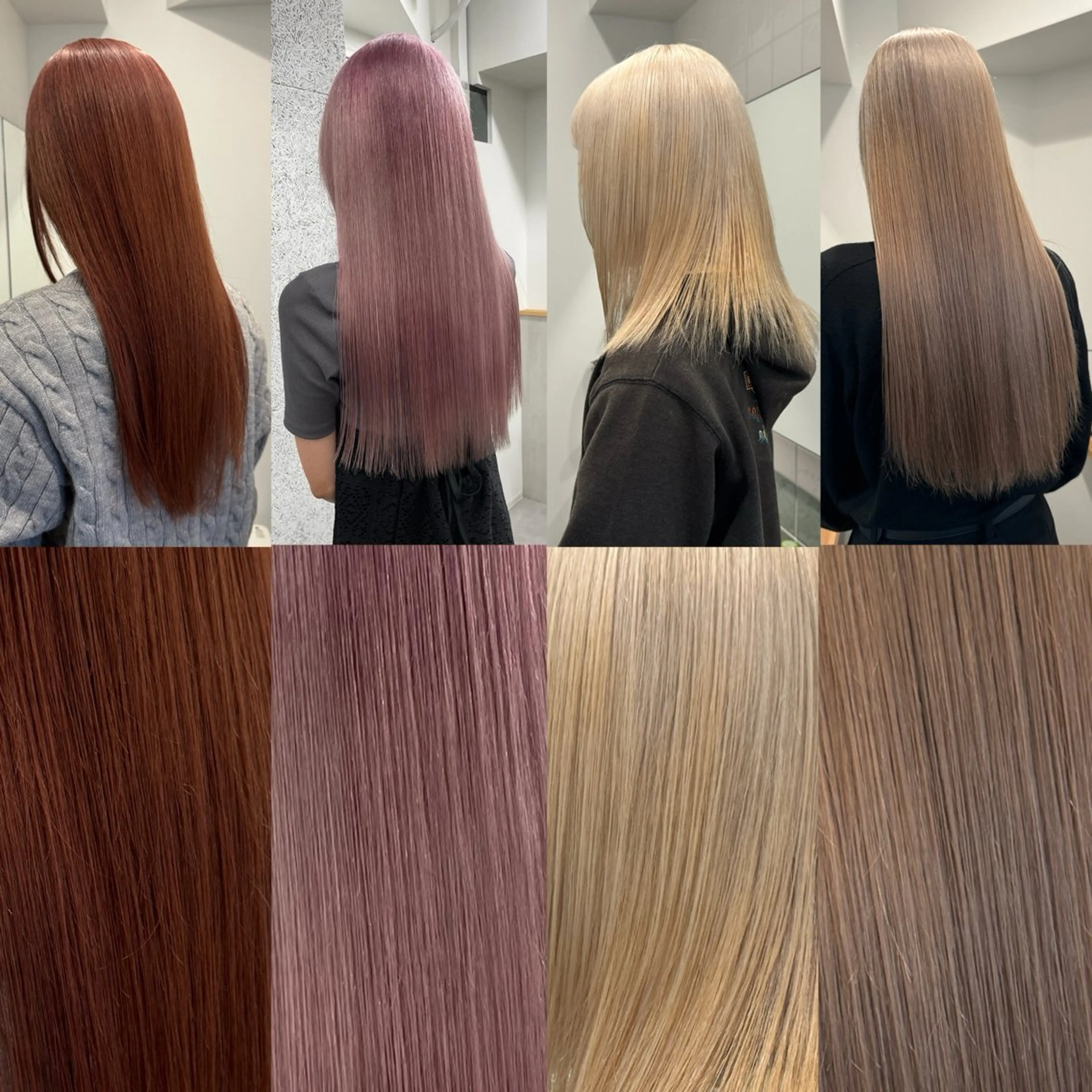 ロング カラー 切りっぱなしボブ レイヤー/縮毛矯正のヘアスタイル