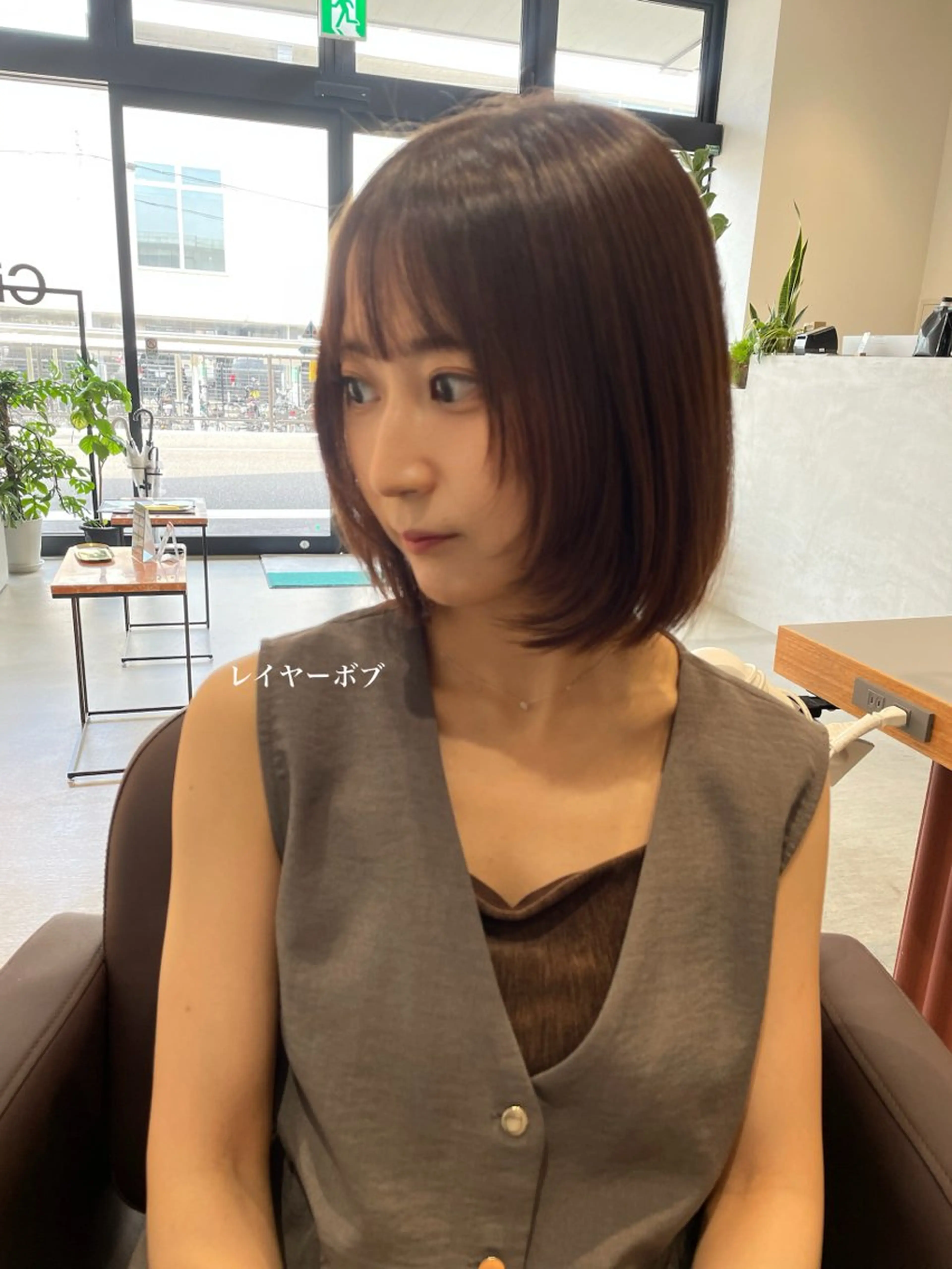 ミディアム ボブレイヤー ボブ レイヤーカット カット ヘアカラー トリートメント 北九州美容室 🕊️わかな✂︎のヘアスタイル