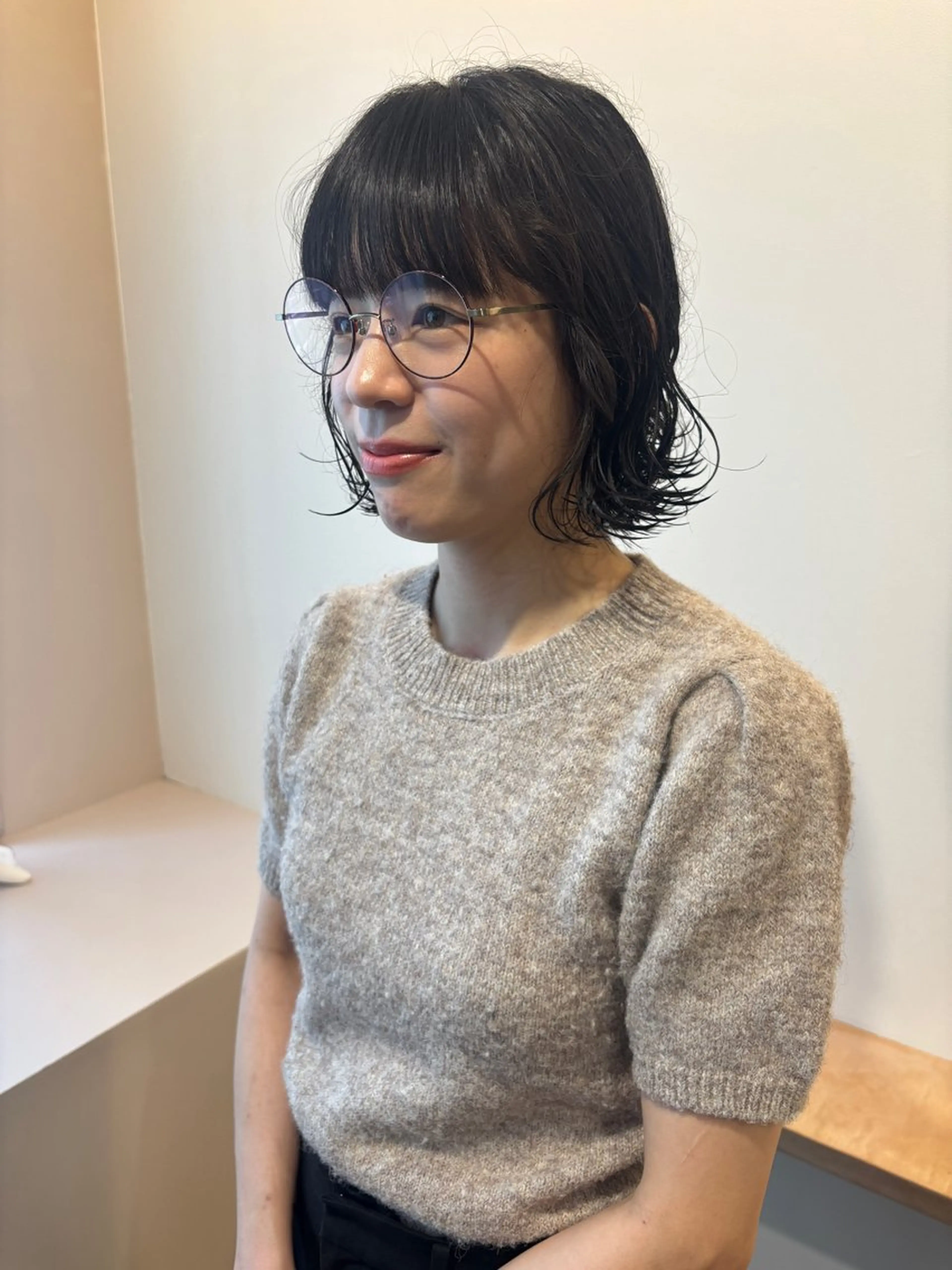 ミディアム カラー パーマ カット パーマ トリートメント Chiho / 梅田 / ボブ/ パーマのヘアスタイル