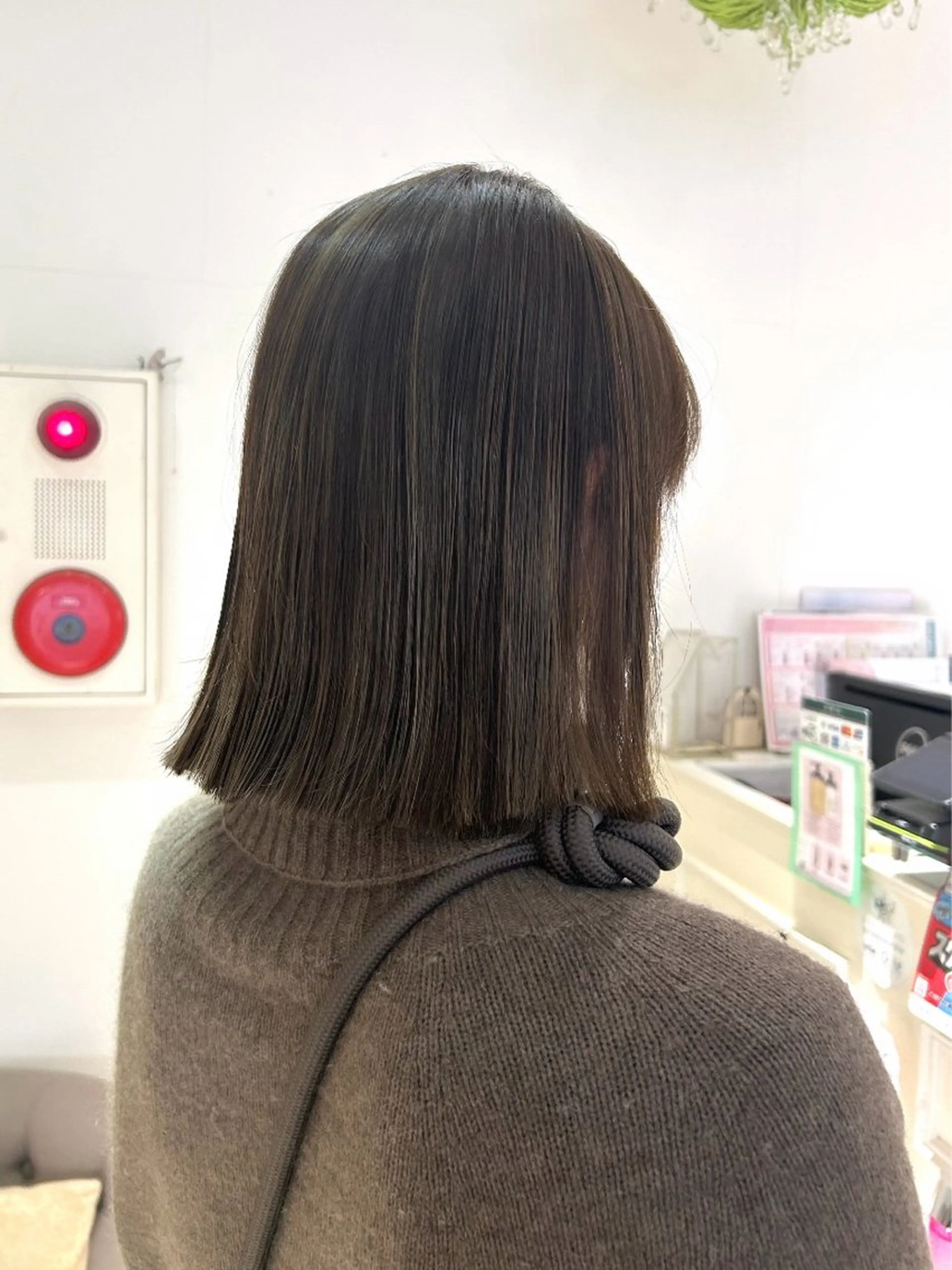 ミディアム カラー ヘアアレンジ カット ヘアカラー 吉水 彩乃 /ボブ/艶感カラーのヘアスタイル