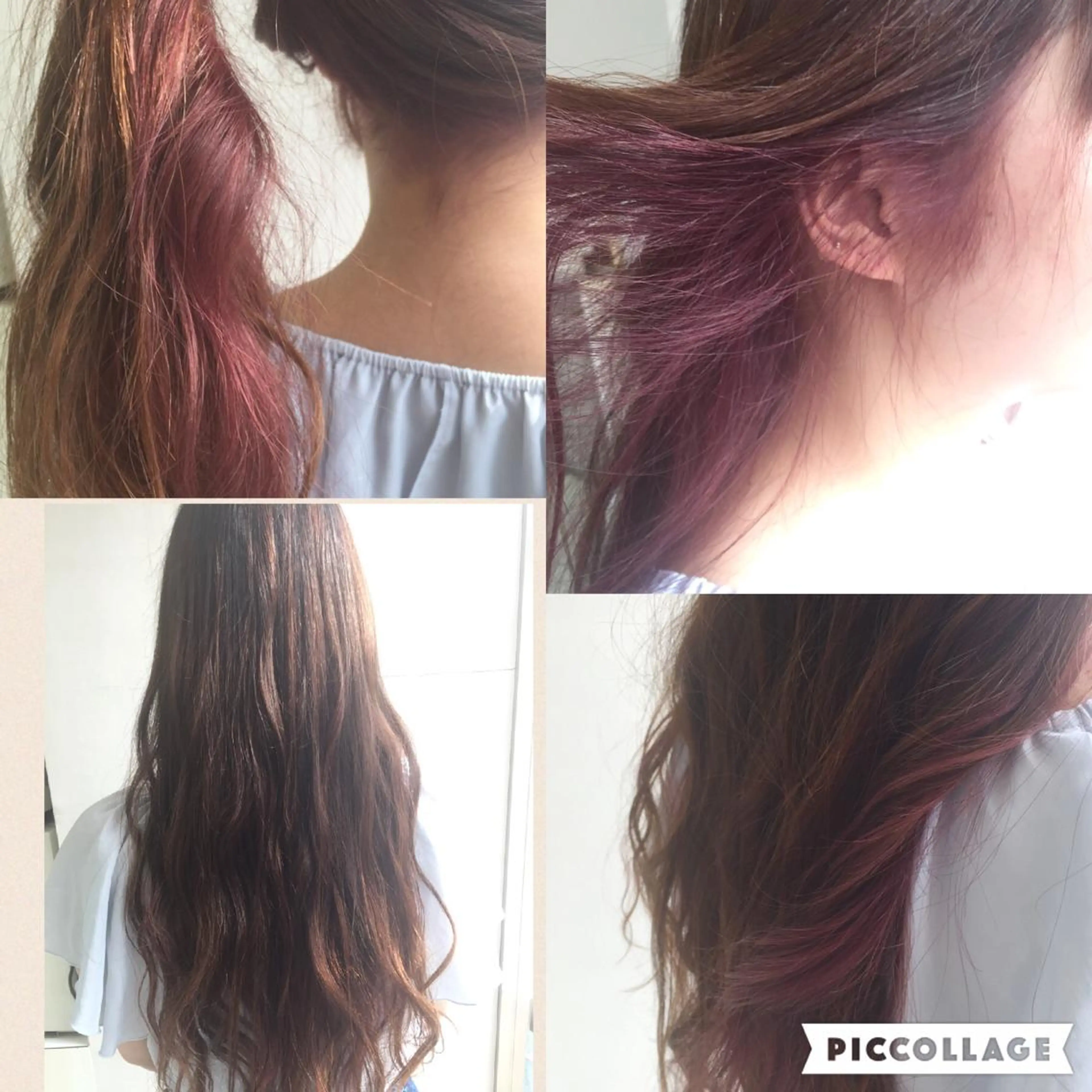 ロング カラー インナーカラー ピンクカラー ピンクパープル パープルカラー 岩崎 裕司のヘアスタイル