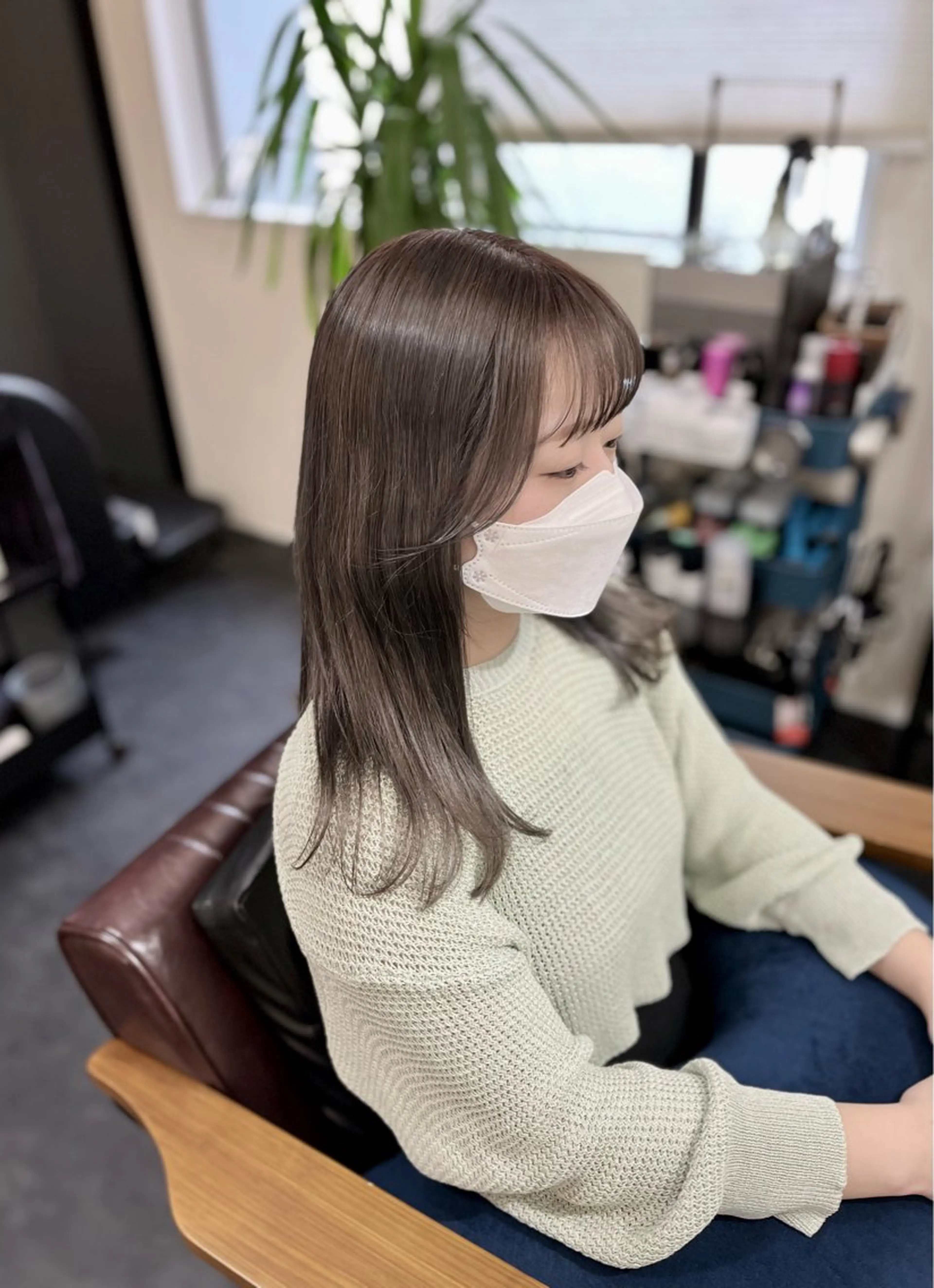 セミロング カラー オリーブグレー ヘアカラー トリートメント 後藤 ユウキ/髪質改善🫧のヘアスタイル