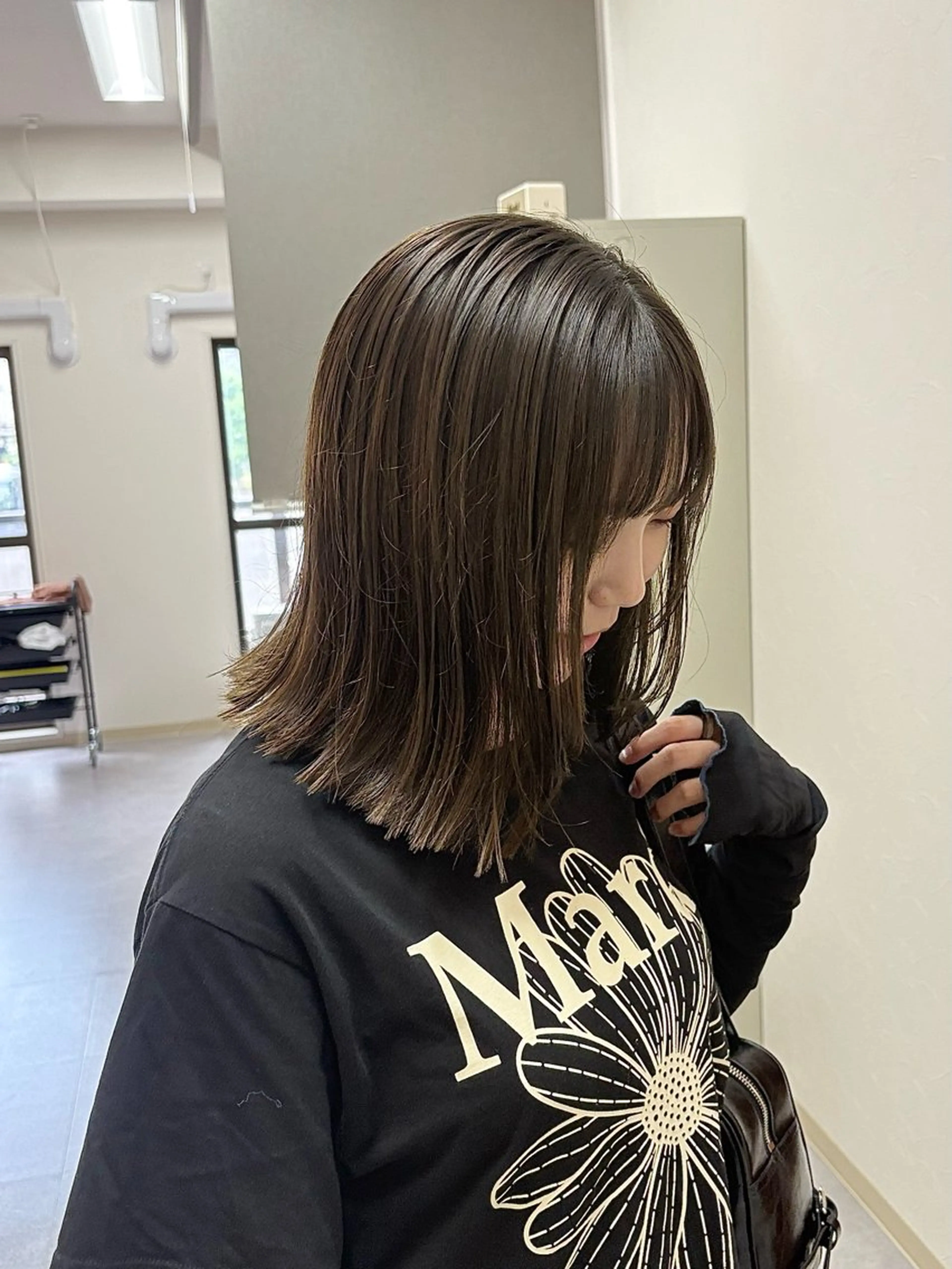 ミディアム カラー ヘアアレンジ カット ヘアカラー トリートメント ハル🌸柔色/ ブリーチなし/艶髪のヘアスタイル