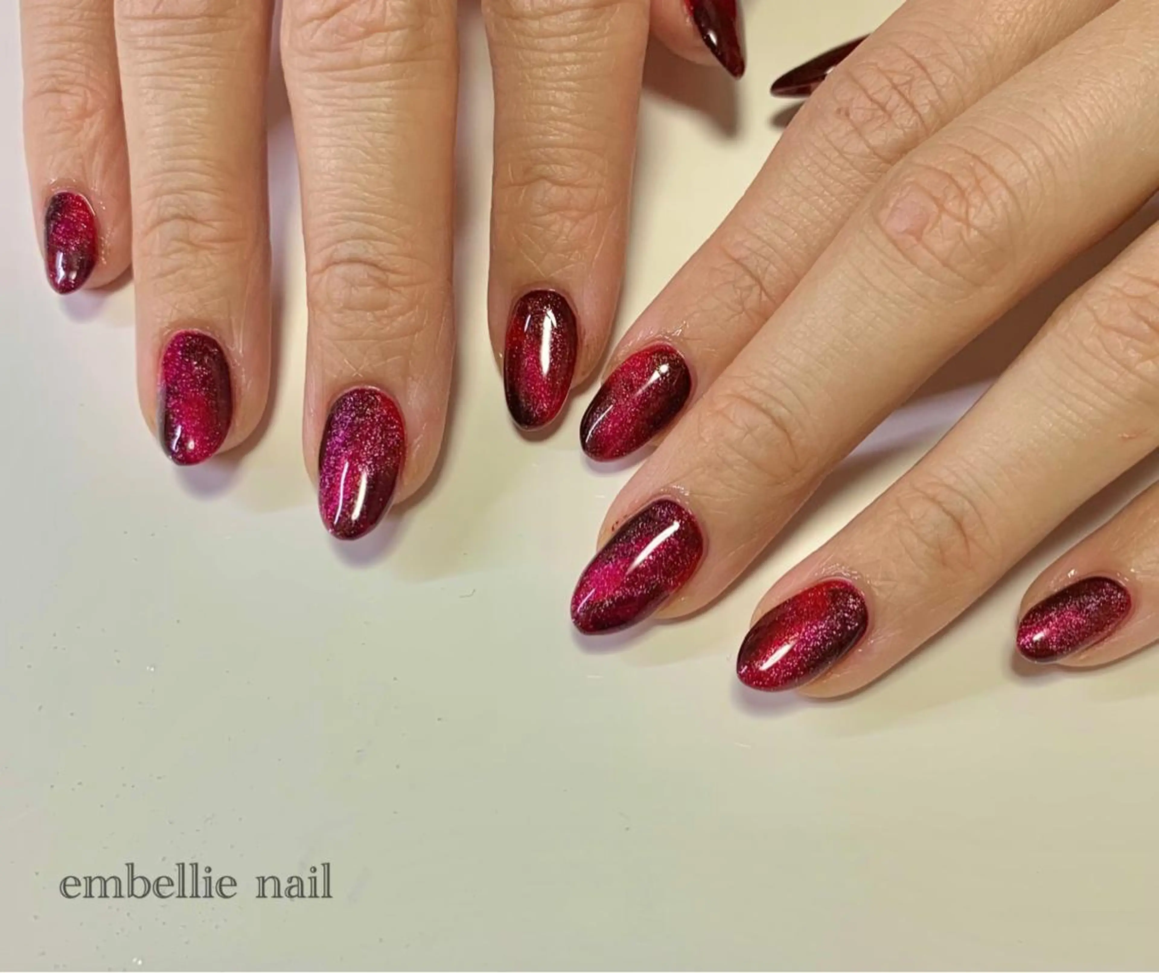 ネイル マグネットネイル 赤色 miyasaka erikoのネイルデザイン