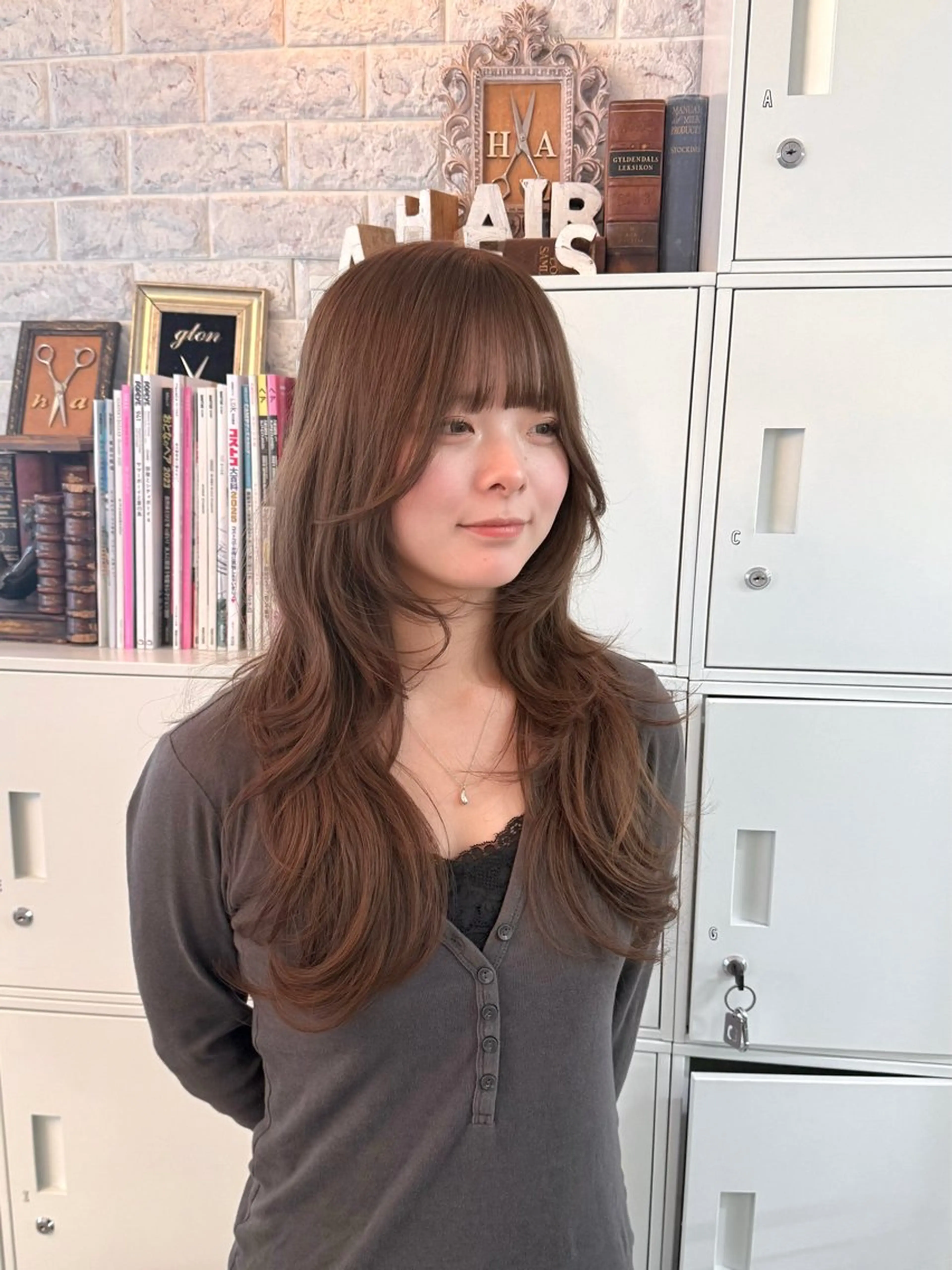 ロング カラー カット ヘアカラー トリートメント ウルフレイヤー エクステ/kokiのヘアスタイル