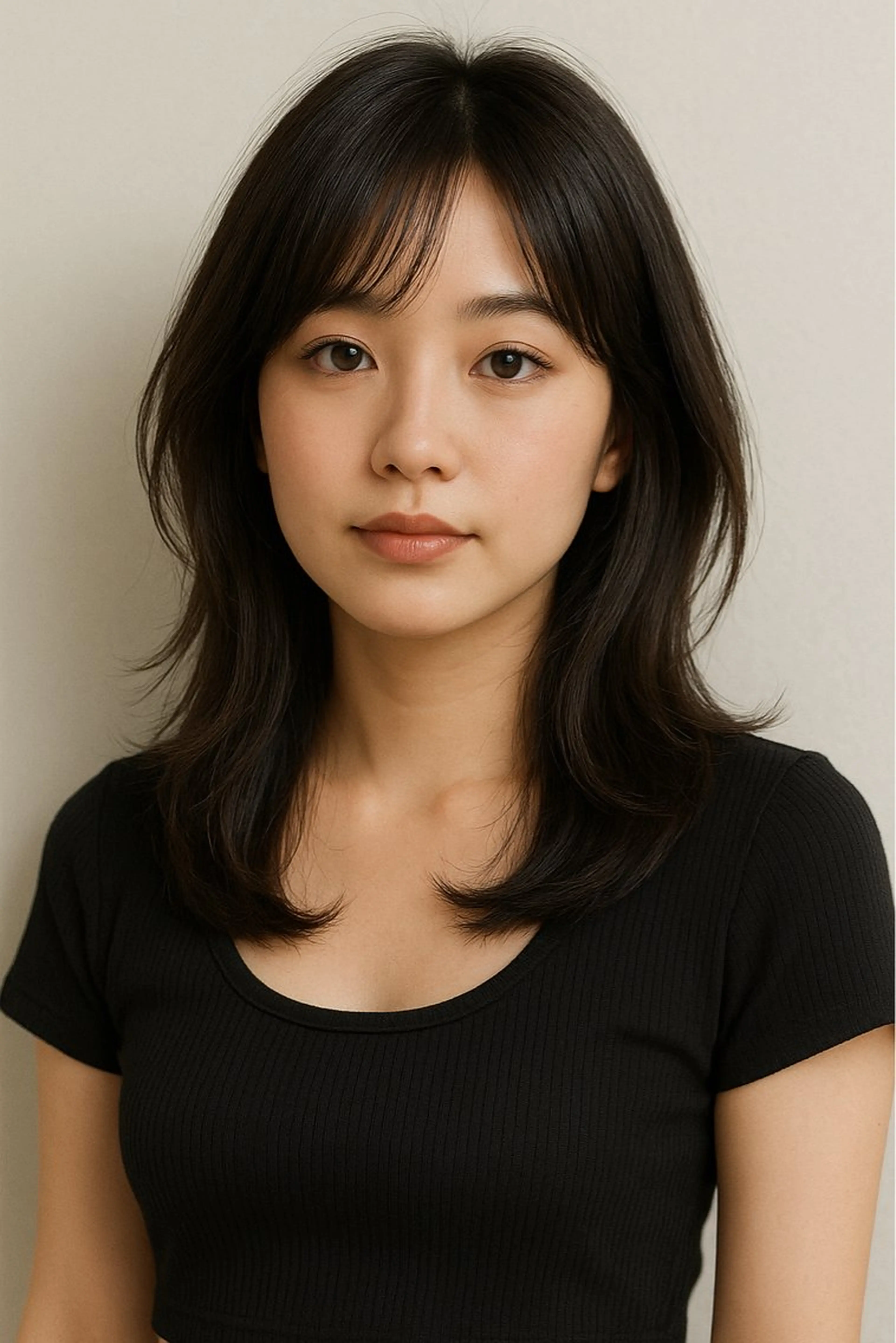 セミロング カラー パーマ ヘアアレンジ メンズ キッズ カット ヘアカラー トリートメント 🦋韓国レイヤー｜ 透明感グレージュ🦋のヘアスタイル