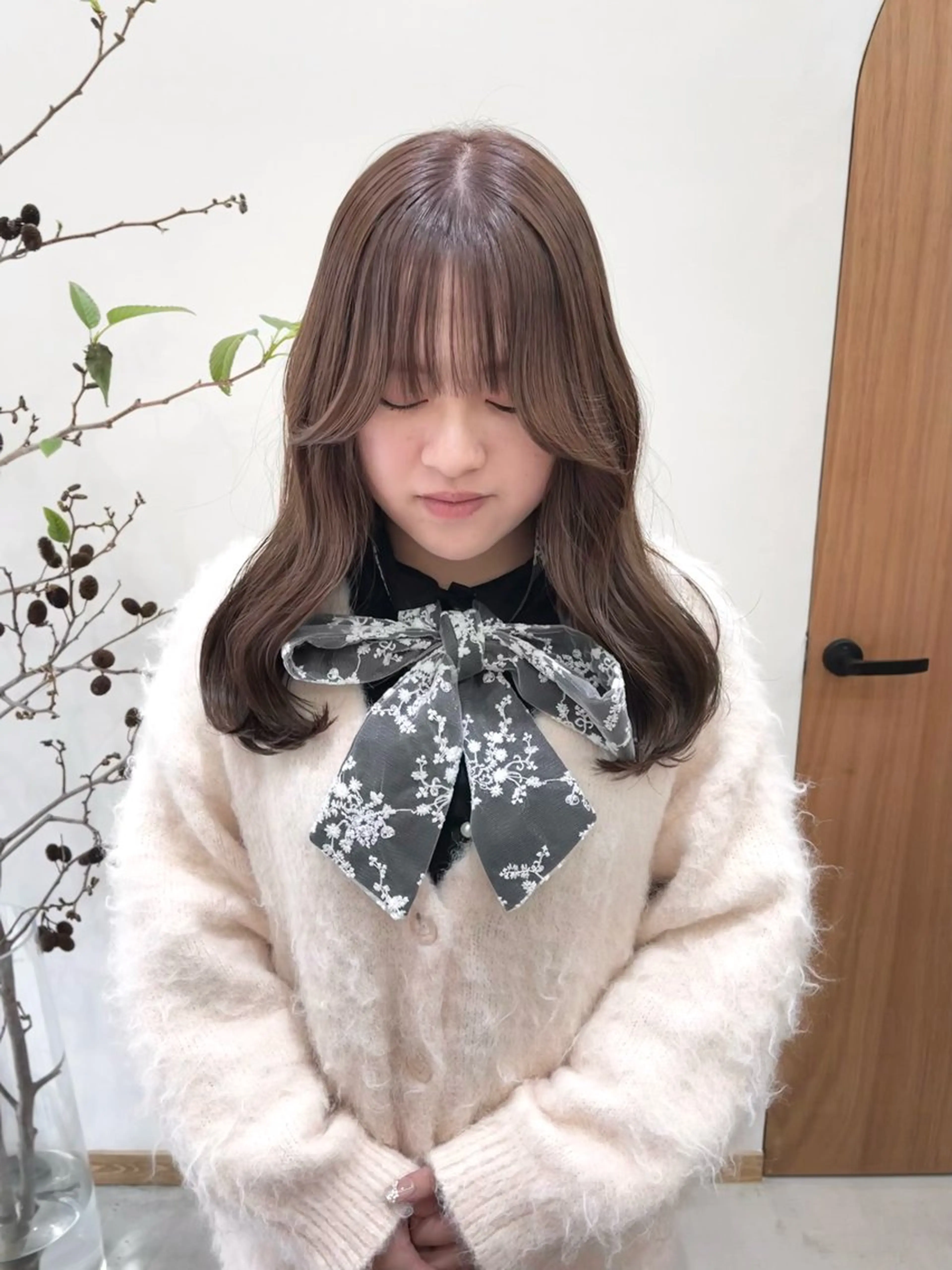 ロング カラー ヘアアレンジ ブリーチ ダブルカラー ブリーチなしカラー ena/ブリーチなし 透明感・レイヤー🎀のヘアスタイル