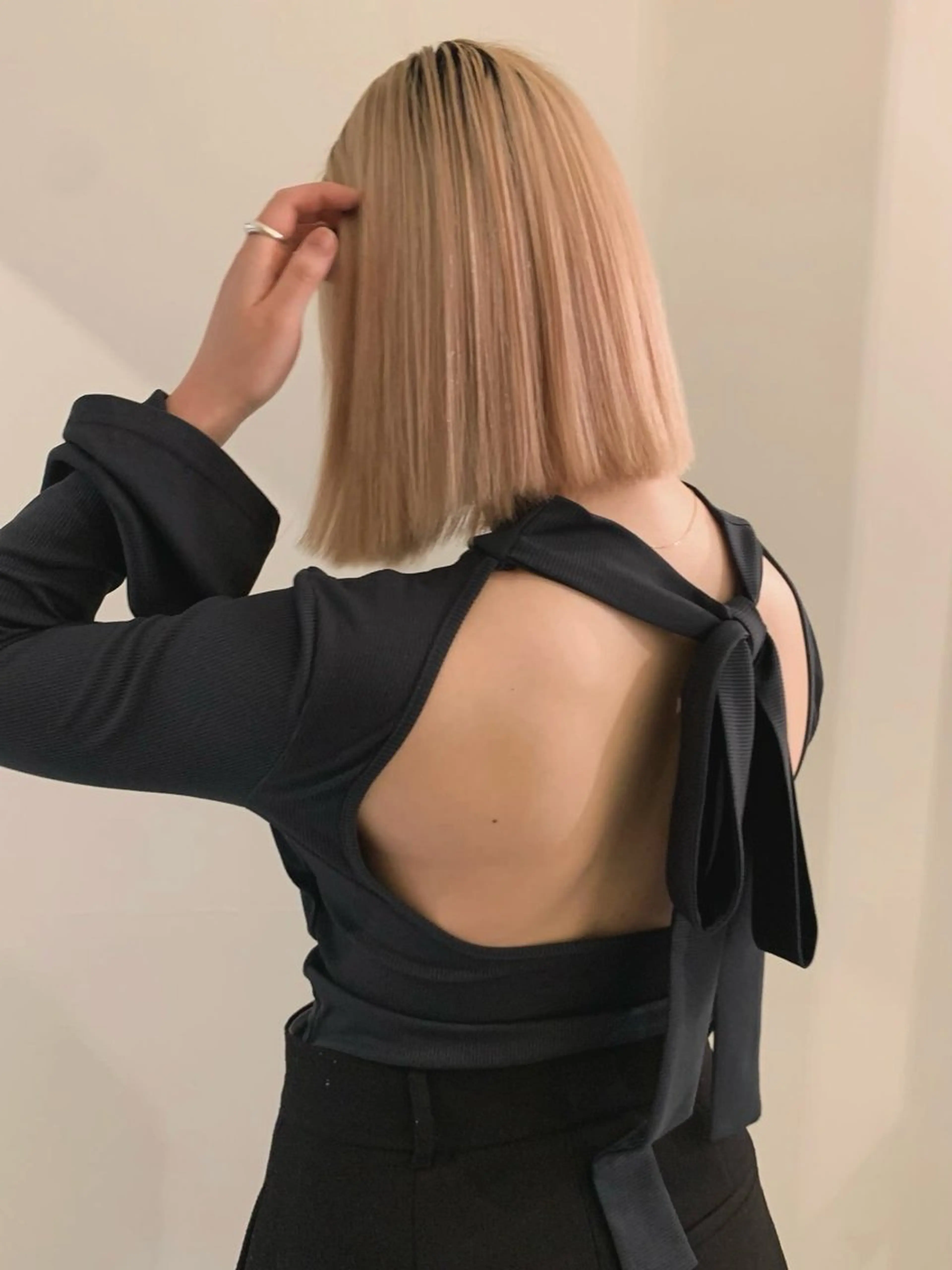 ミディアム ヘアカラー 落合希 Olivebeigeのヘアスタイル