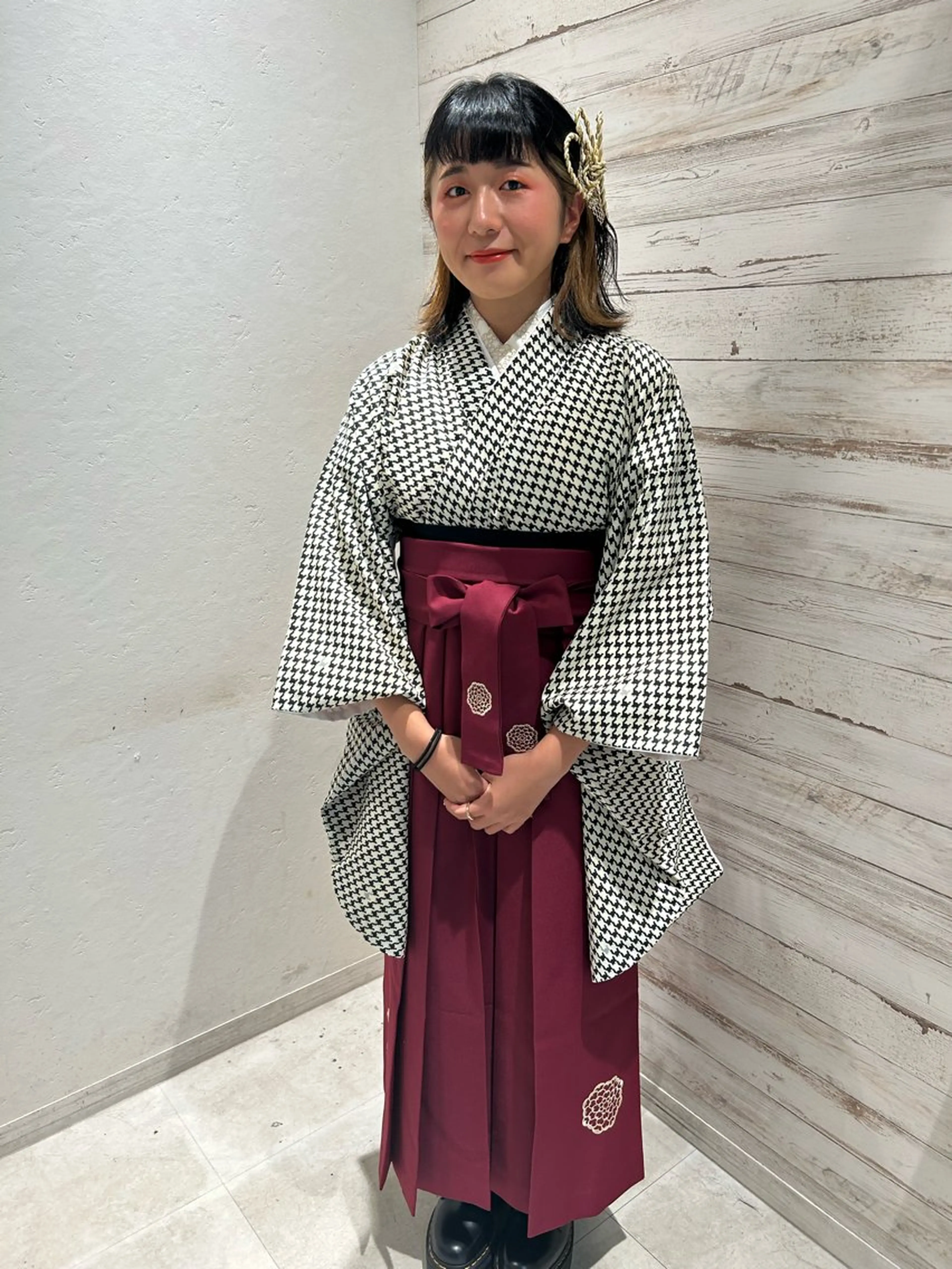 ミディアム カラー ヘアアレンジ 卒業式のヘアスタイル 髪質改善/縮毛矯正 ツヤ髪🩷さつきのヘアスタイル