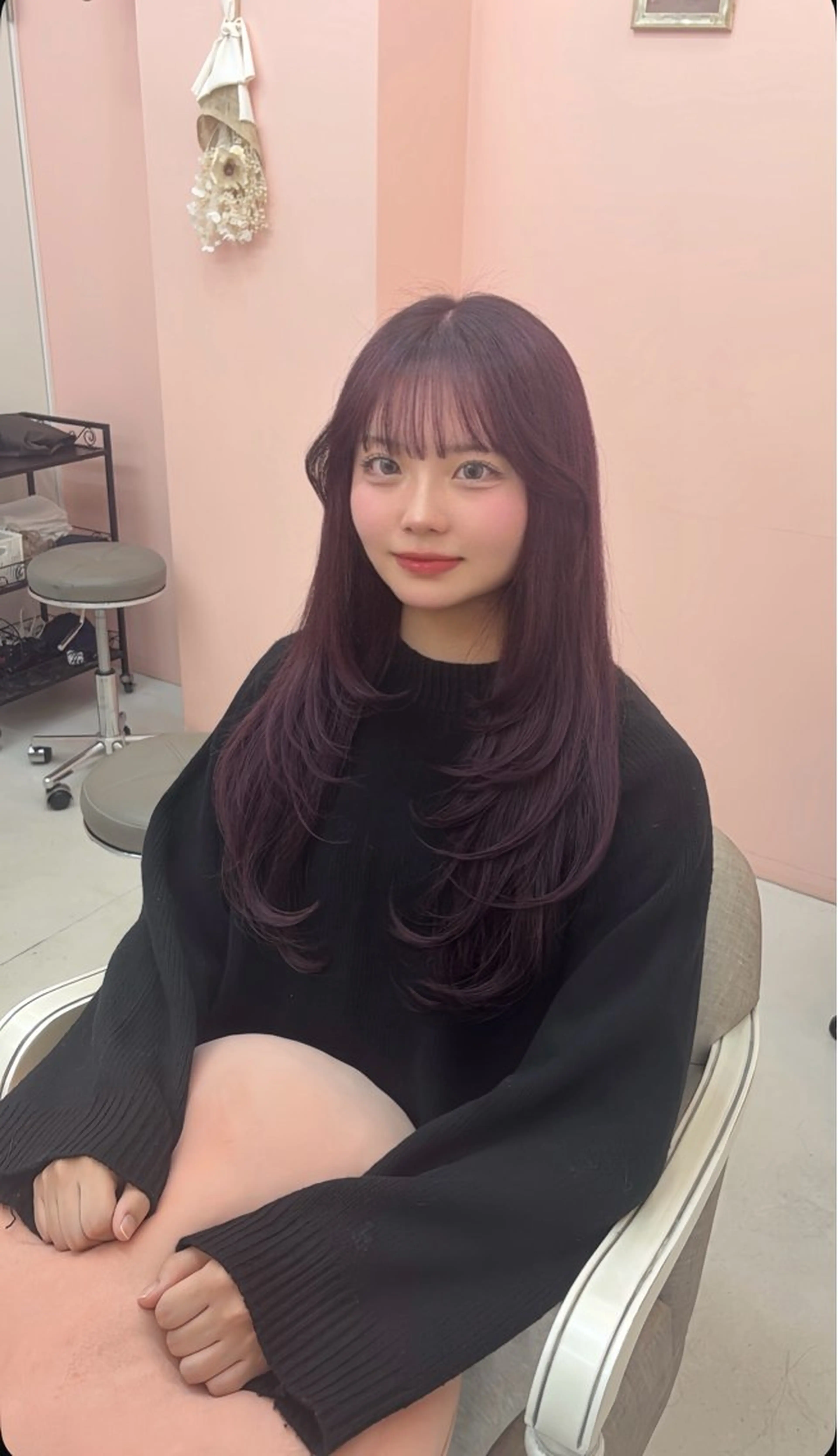 ロング カラー ブリーチ ラベンダーカラー レイヤーカット カット ヘアカラー トリートメント マイカ 🤍のヘアスタイル