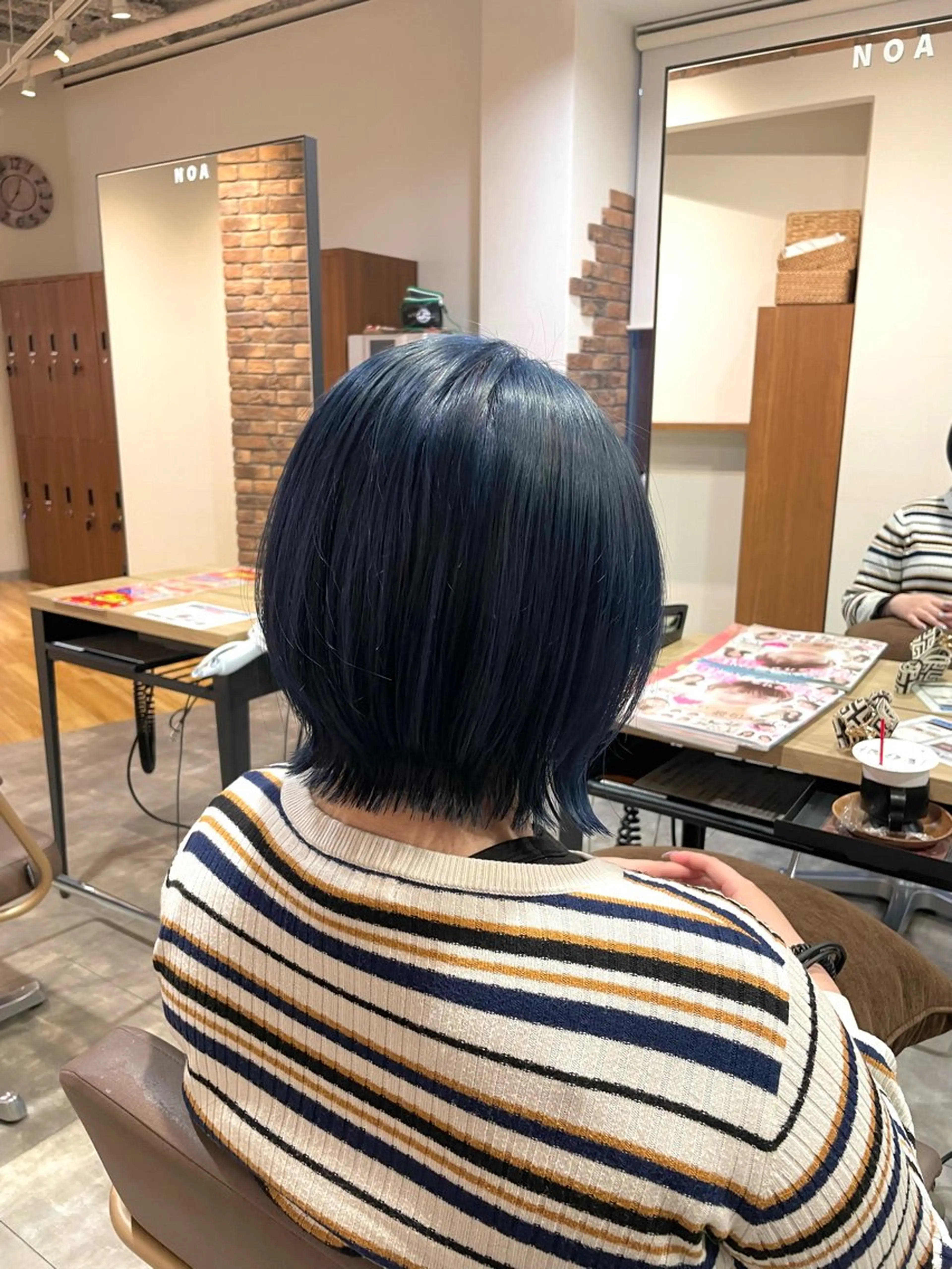 ショート カラー ブルーカラー ネイビーカラー ボブ くびれヘア 髪質改善/レイヤー /ボブ/中村莞太朗のヘアスタイル