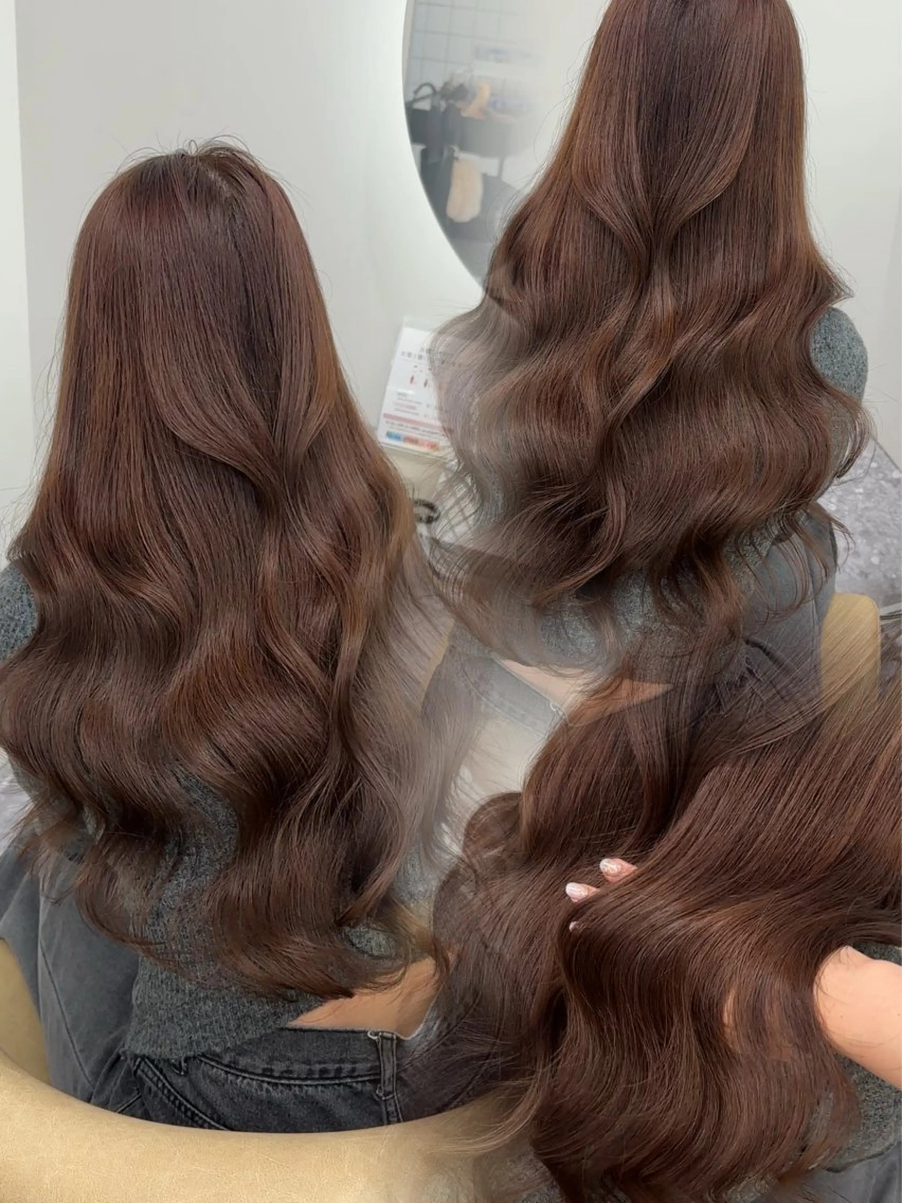 ロング カラー ヘアカラー トリートメント ブリーチなしヘーゼル 🤎透明感カラー 唯のヘアスタイル