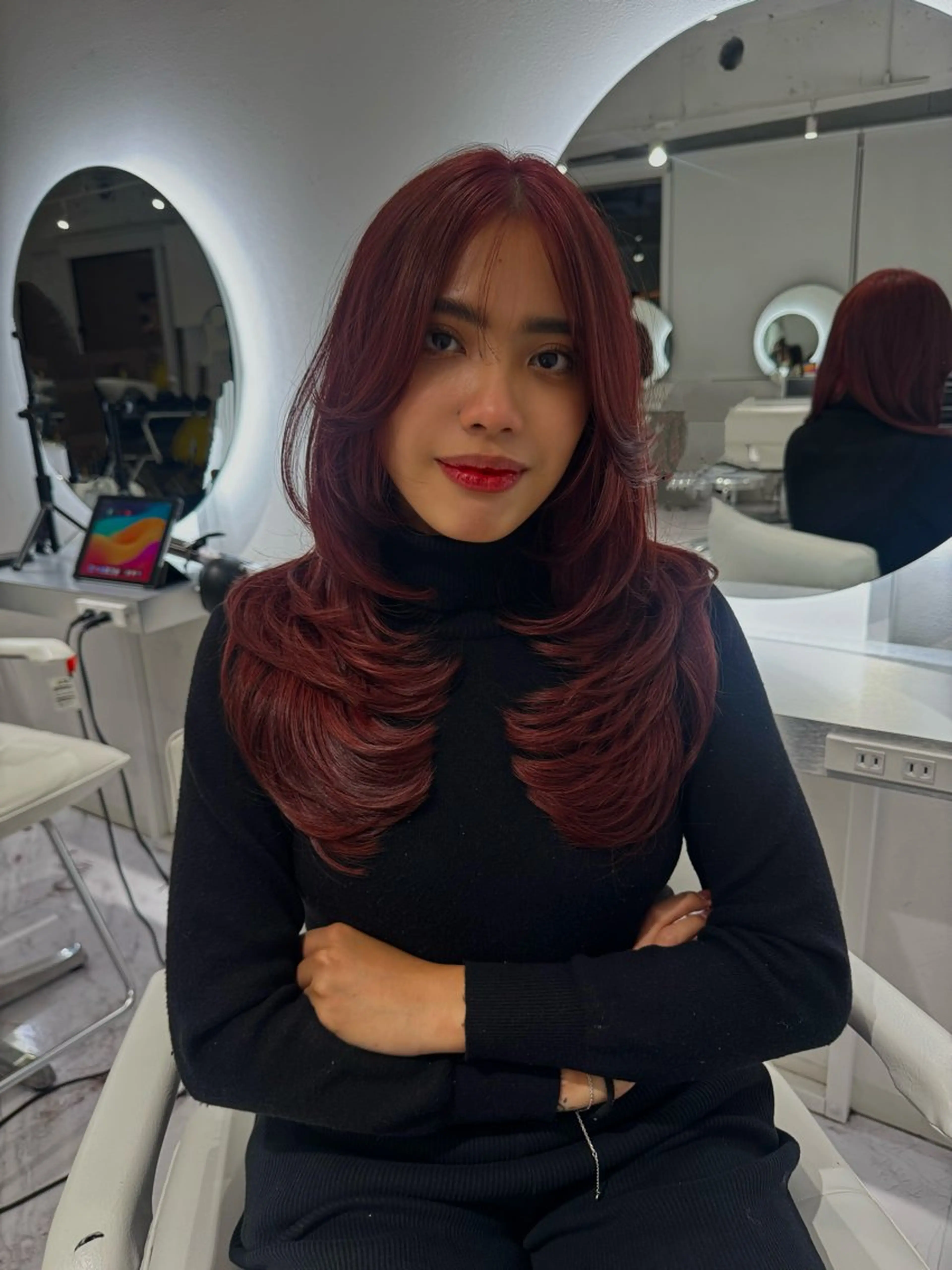 ロング レイヤーカット rina/デザイン カラー/上野のヘアスタイル