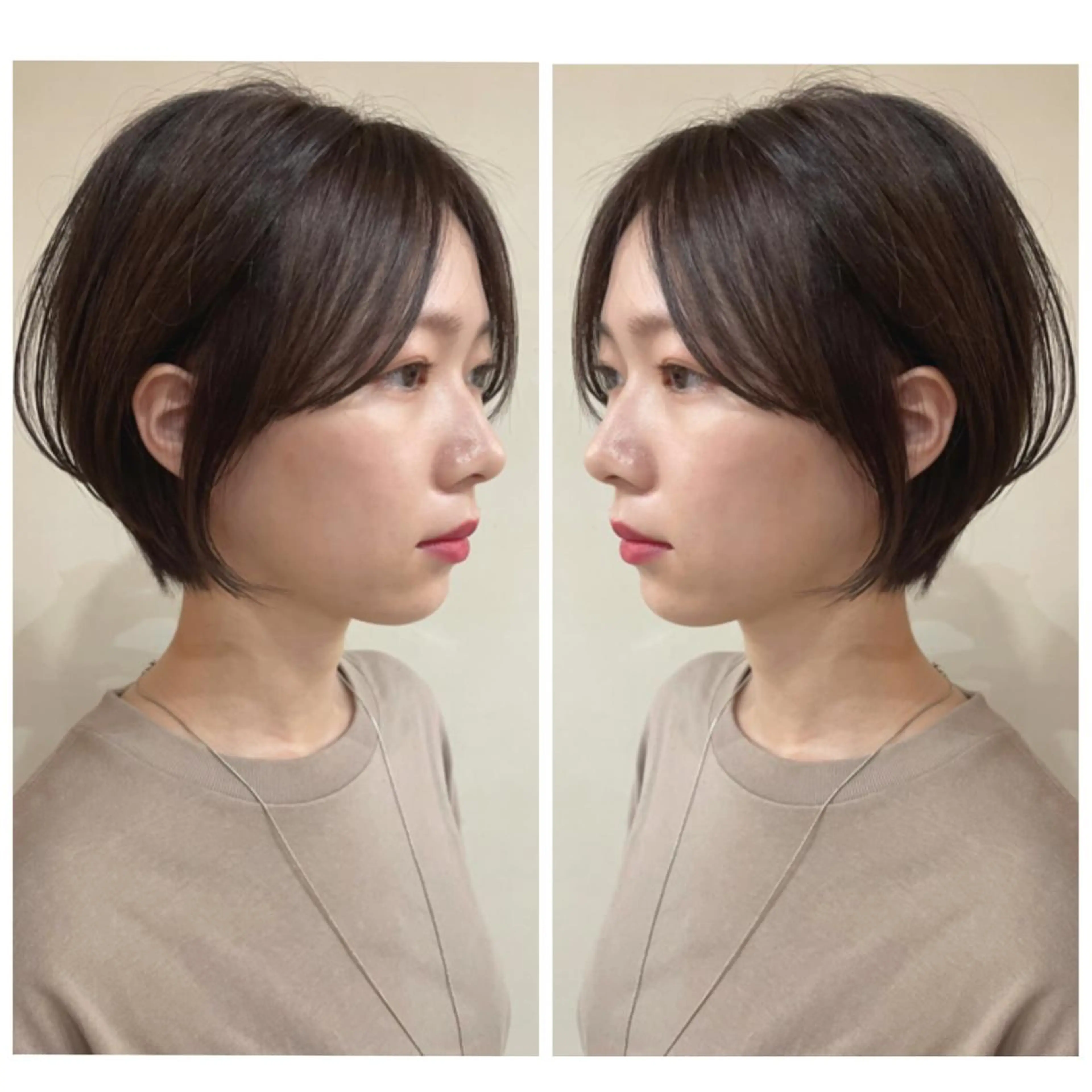 ショート カラー ショートボブ ハンサムショート 丸みショート デザインカラー ハイライトカラー カット ヘアカラー トリートメント 京都大人女性ショート 徒歩1分/秋山のヘアスタイル