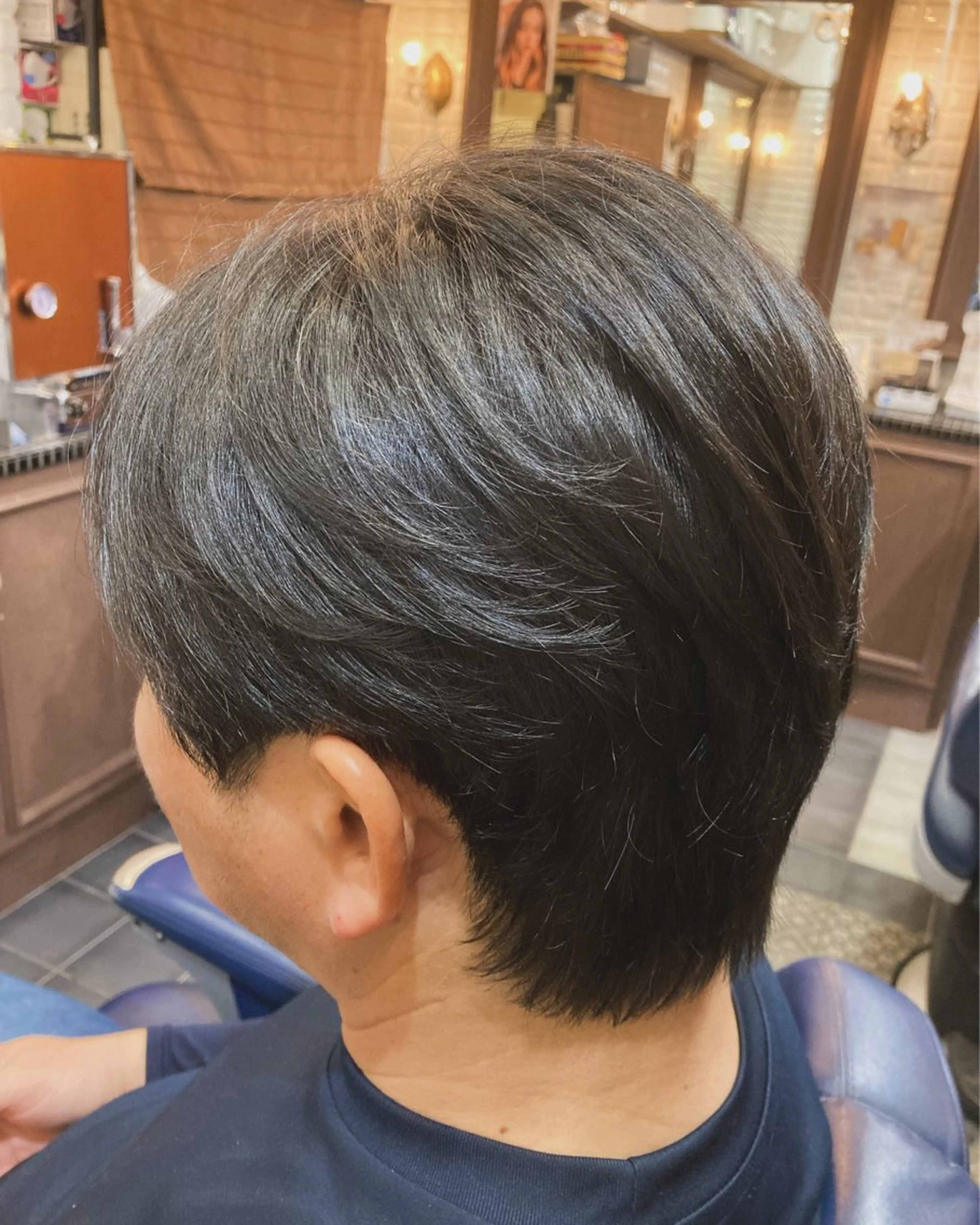 ショート メンズ センターパート フェードカット メンズパーマ 七三 メンズショート ルピナス中田店長 山口大地のヘアスタイル