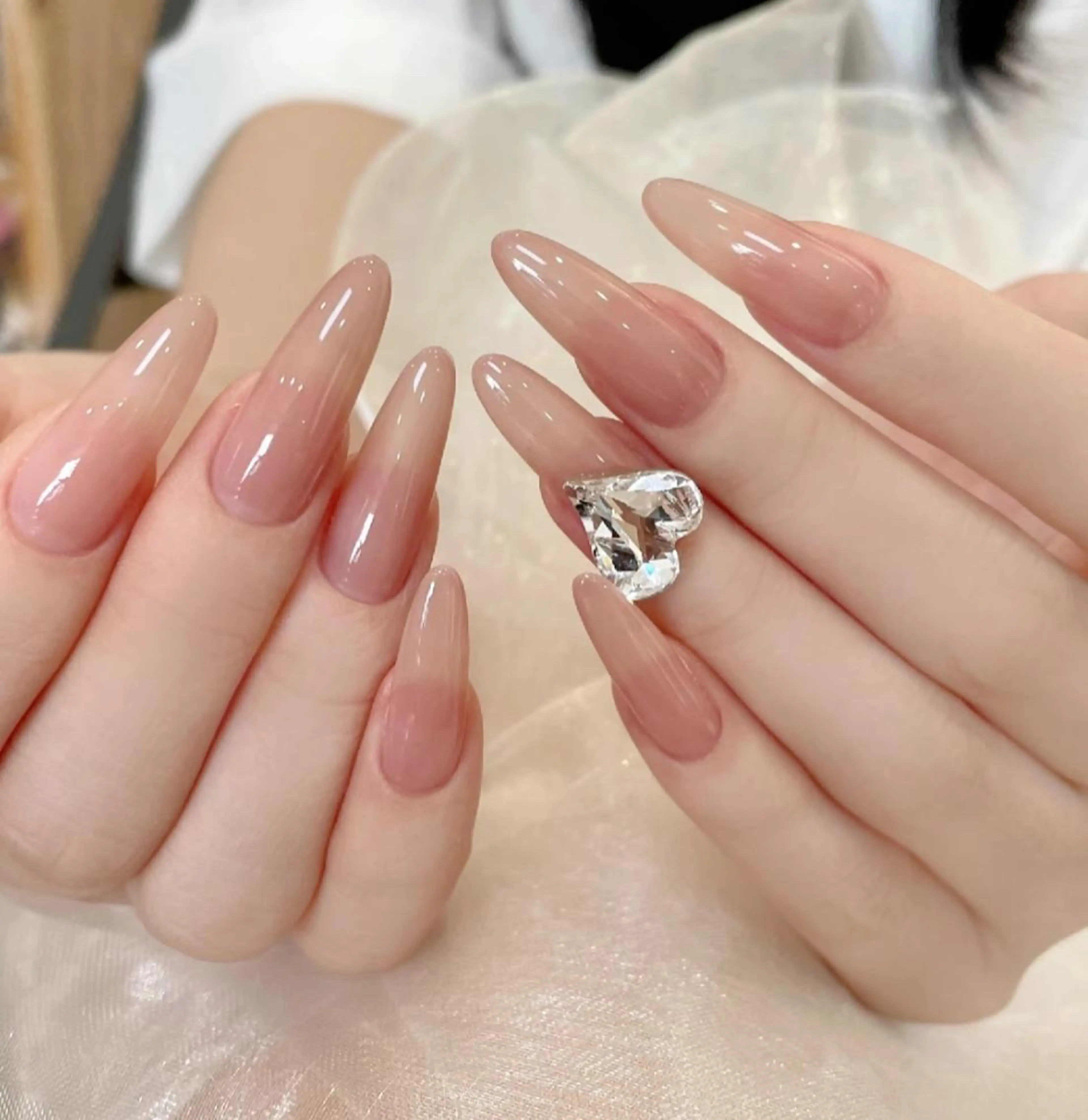 ♡✨[チップスカルプ長さだし]ワンカラーofラメグラパーツ2個無料💓の写真