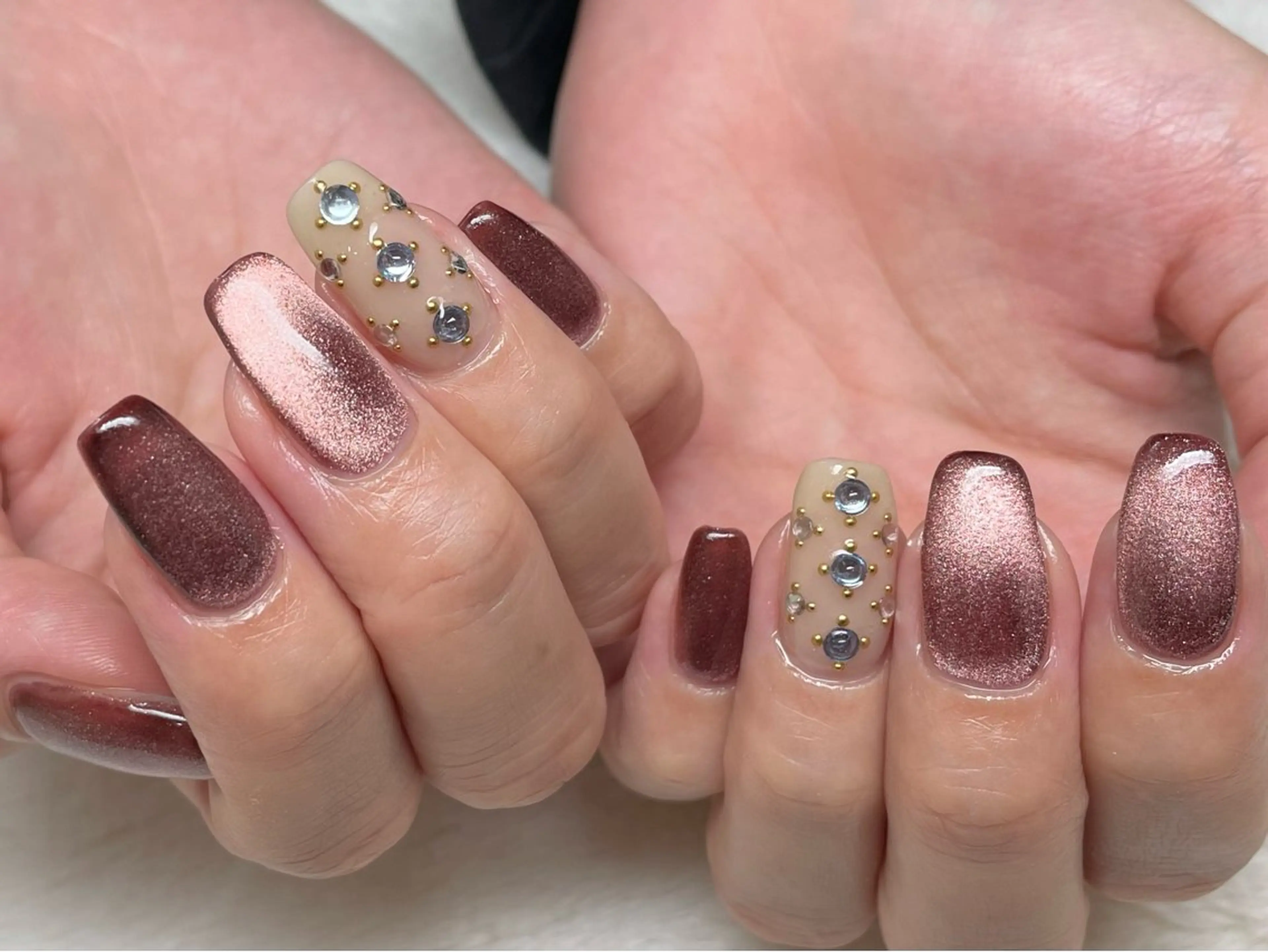 ネイル ボルドー マグネットネイル riri-nail Rie Endoのネイルデザイン