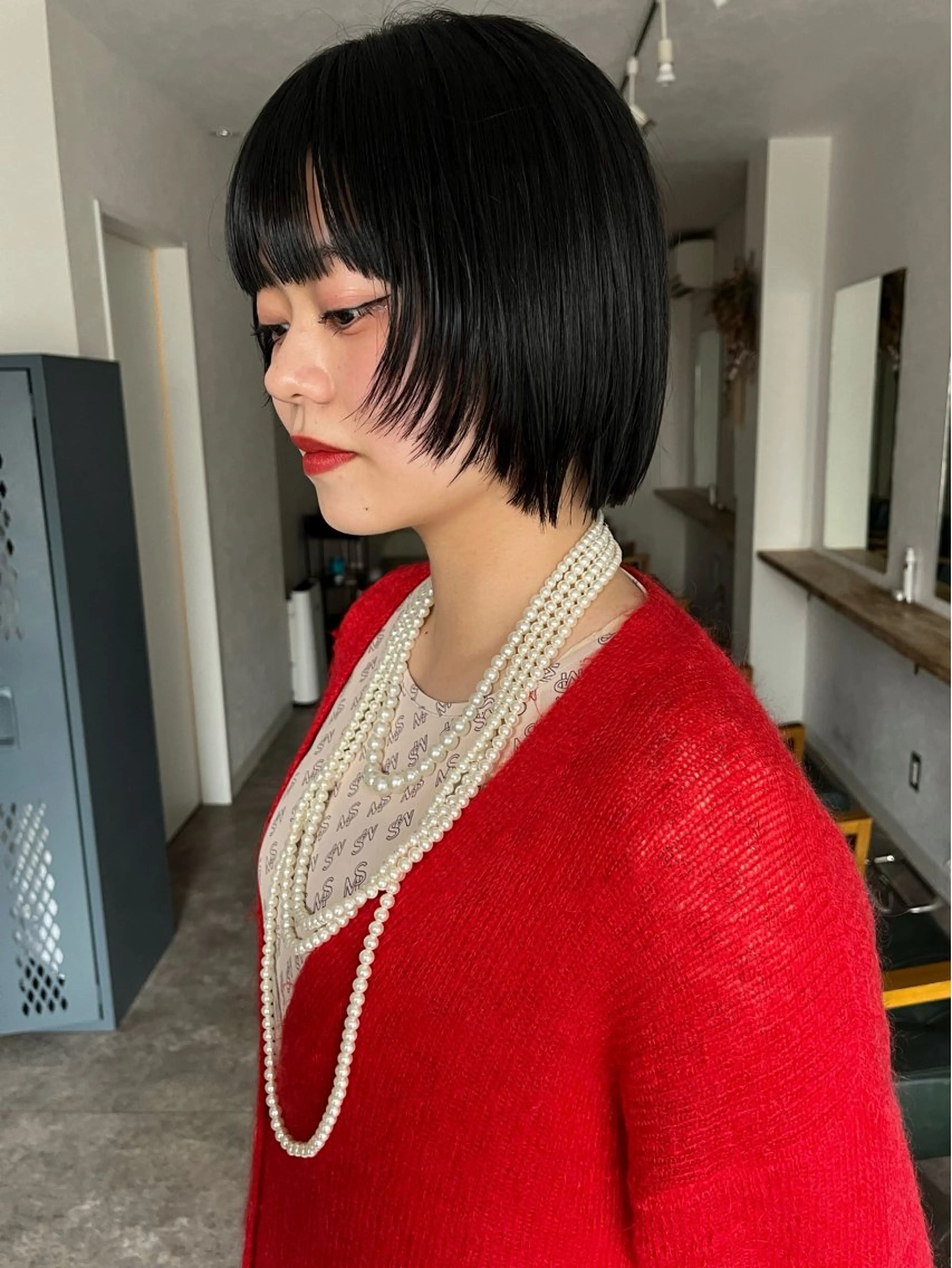 ショート カラー ショートボブ ボブレイヤー 黒髪 ブルーカラー ブルーブラック 金井京介/レイヤー /パーマのヘアスタイル