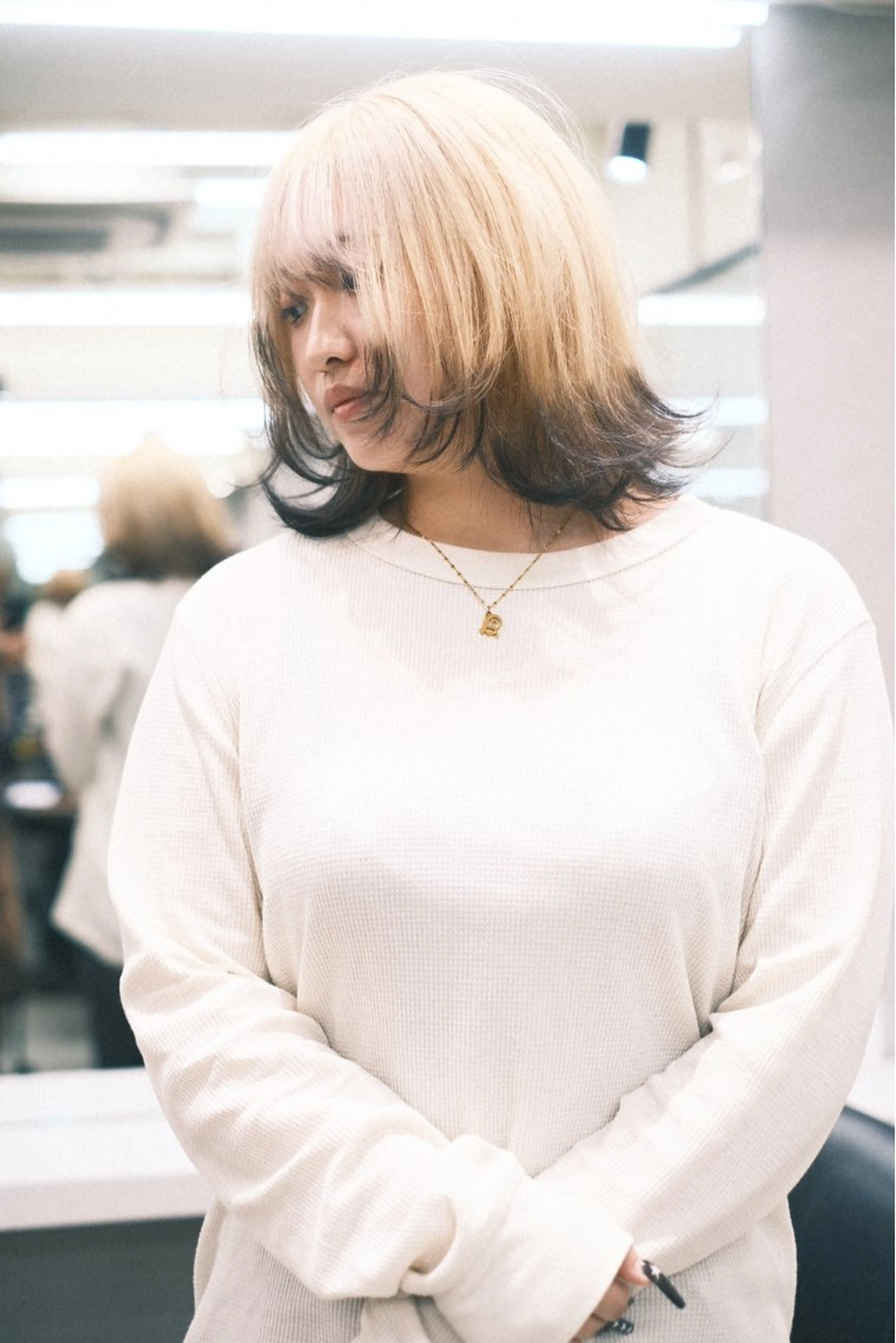 ミディアム カラー ヘアアレンジ ヘアカラー トリートメント 個性爆弾💣 ダブルカラー/ゆかのヘアスタイル