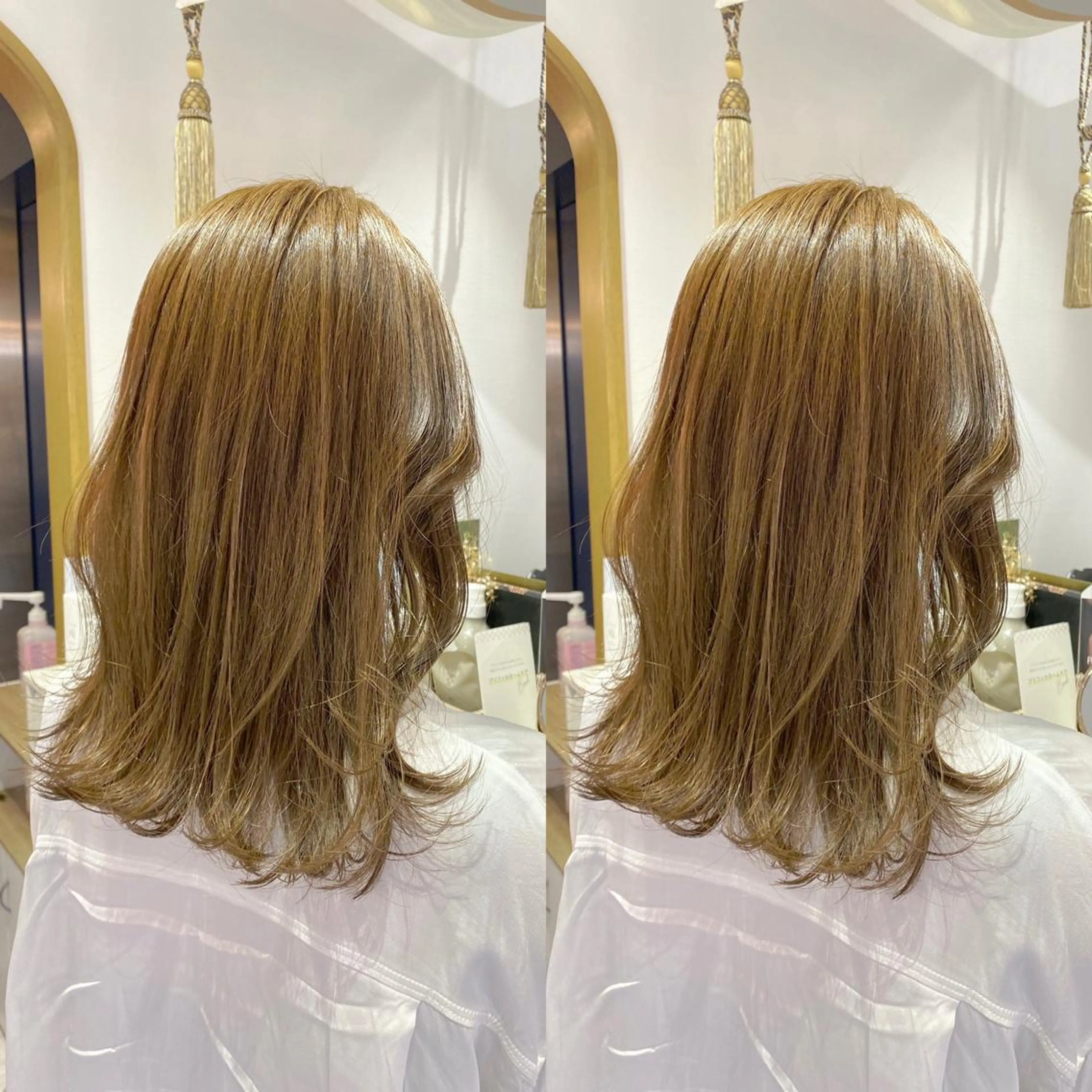 ミディアム カット ヘアカラー トリートメント レイヤーカット /透明感カラー西田のヘアスタイル