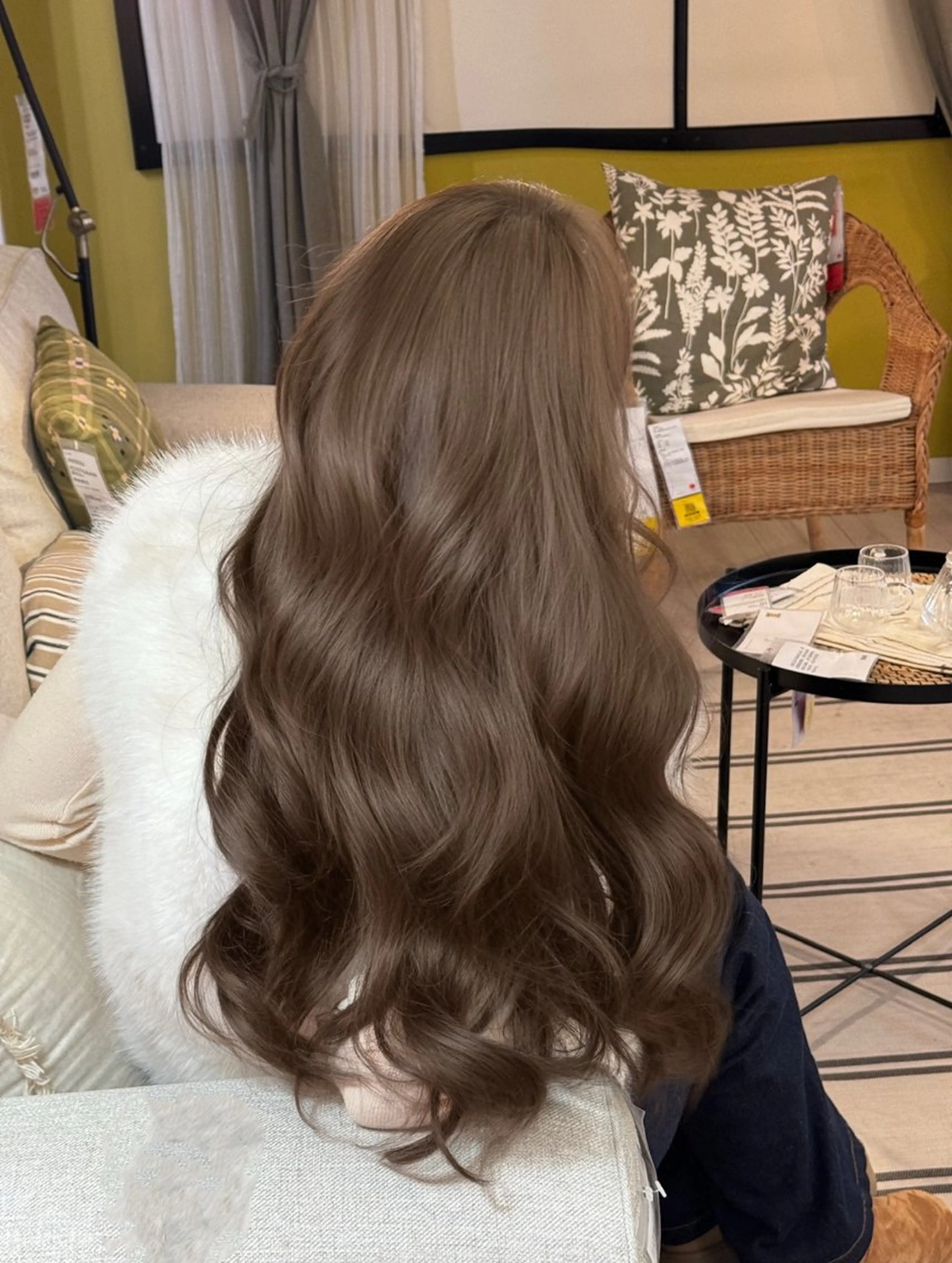 カラー ブリーチ ダブルカラー ブリーチなしカラー ヘアカラー 韓国風レイヤーカラー ライムのヘアスタイル