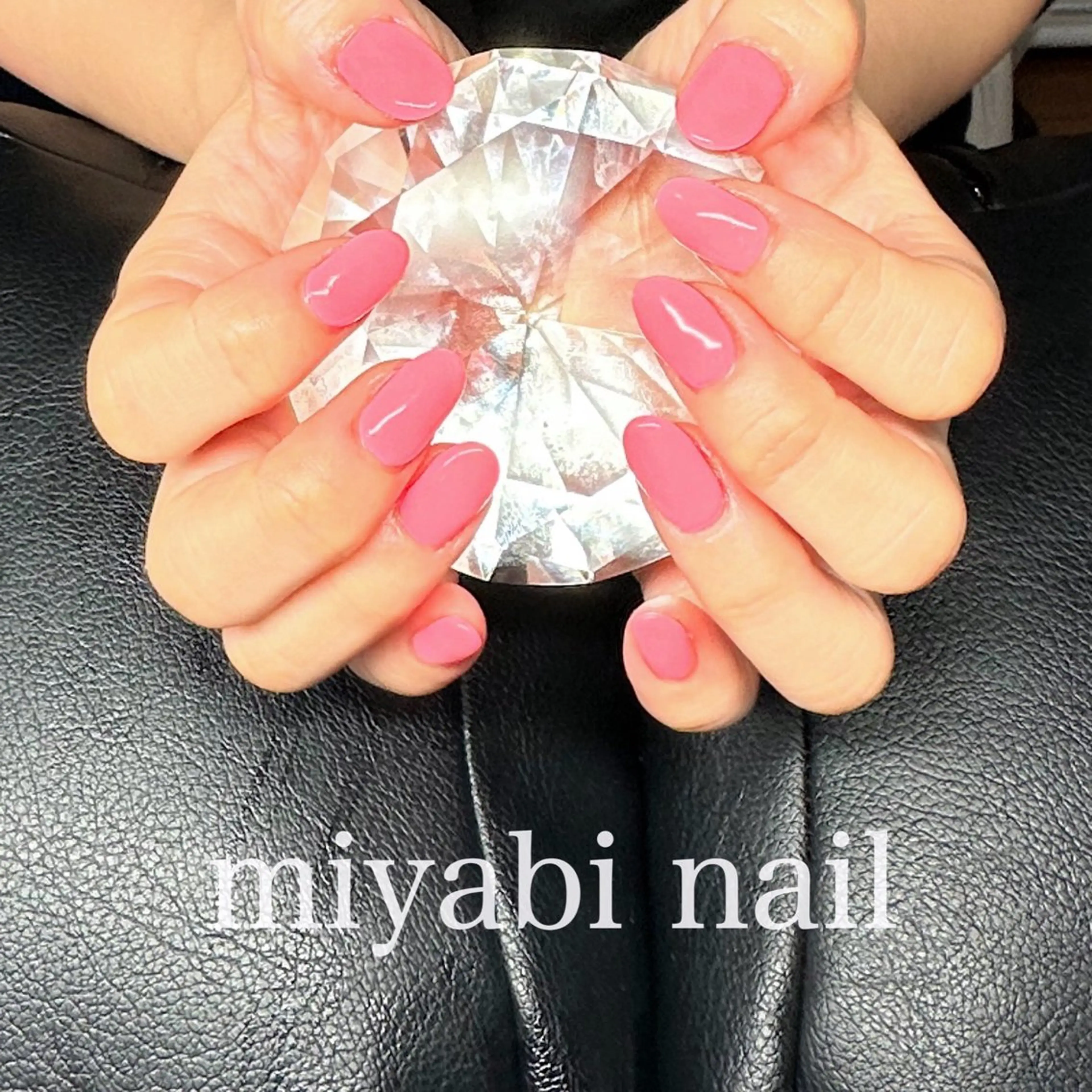 ネイル ジェルネイル 持ち込み ワンカラーネイル ピンク ショートネイル ハンドネイル miyabi nail 桂川駅近くのネイルデザイン
