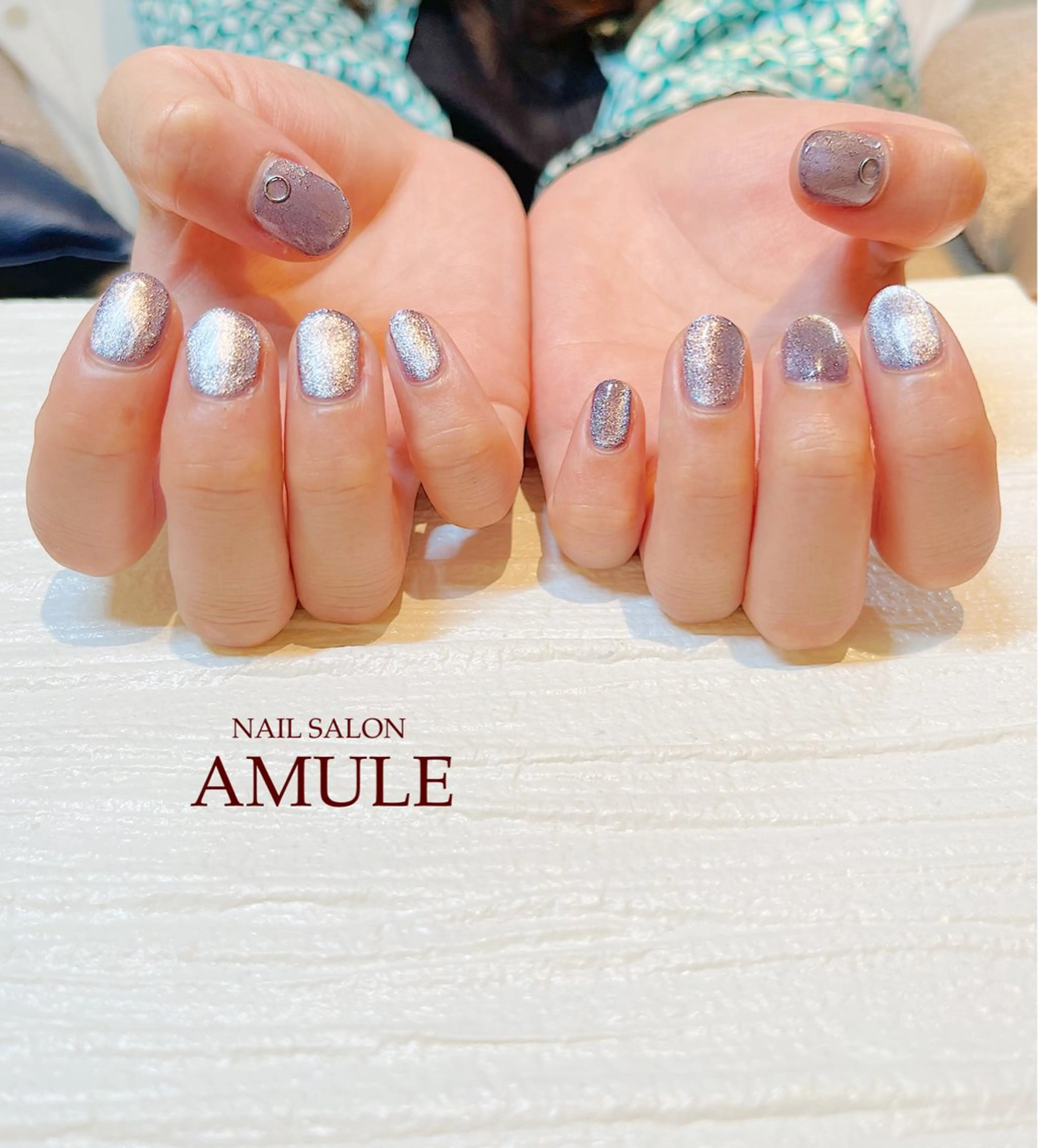 ネイル ジェルネイル マグネットネイル ワンカラーネイル ハンドネイル NAILSALON AMULEのネイルデザイン
