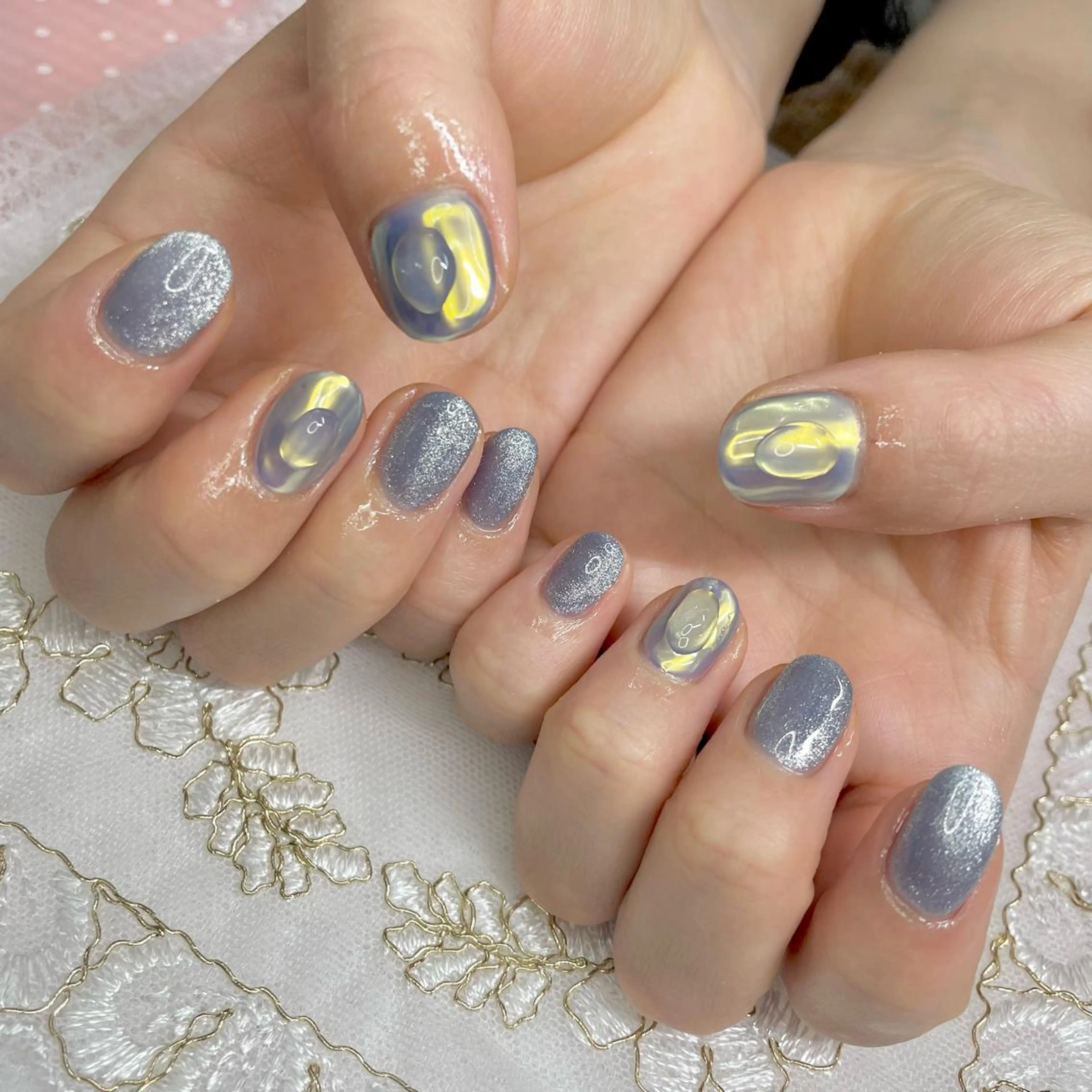 ネイル アートネイル オーロラネイル ジェルネイル 持ち込み ニュアンスネイル J terrace Nailのネイルデザイン
