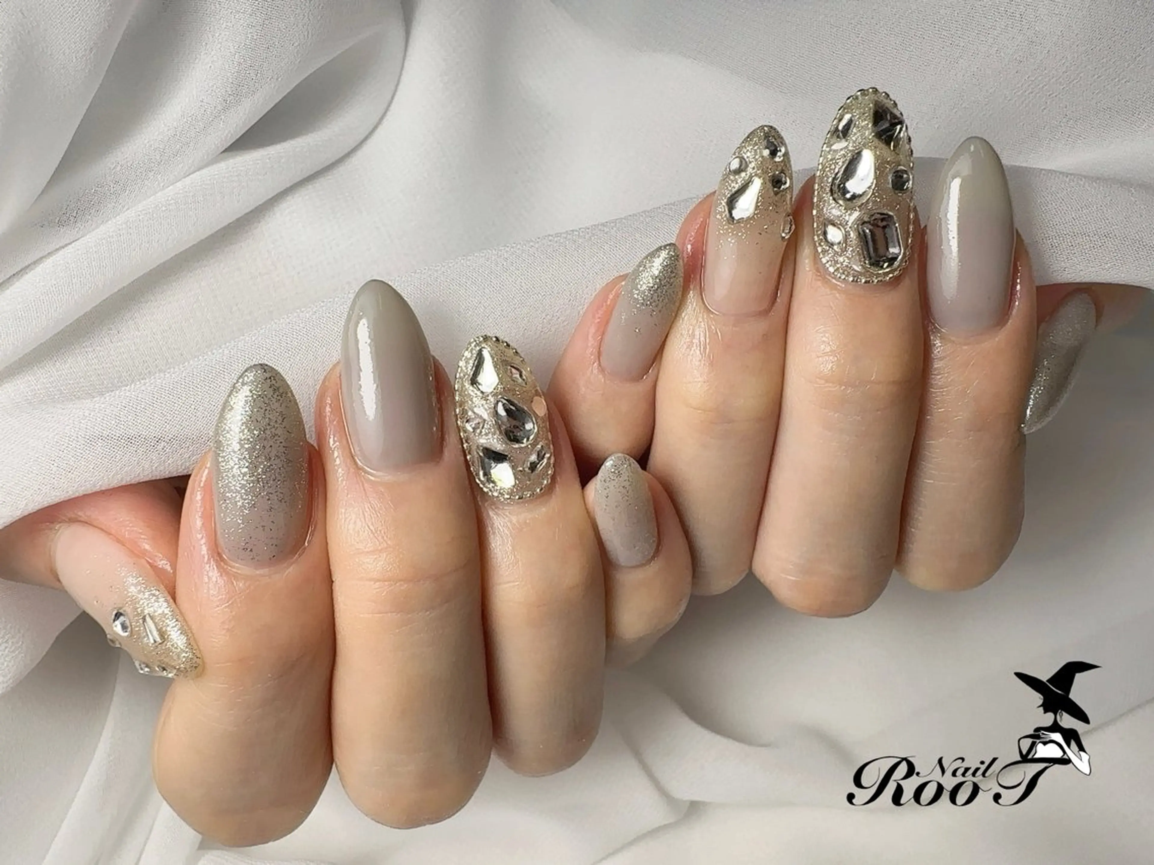 ネイル ラメ(グリッター) ラメグラデーション ハンドネイル RooT Nailのネイルデザイン