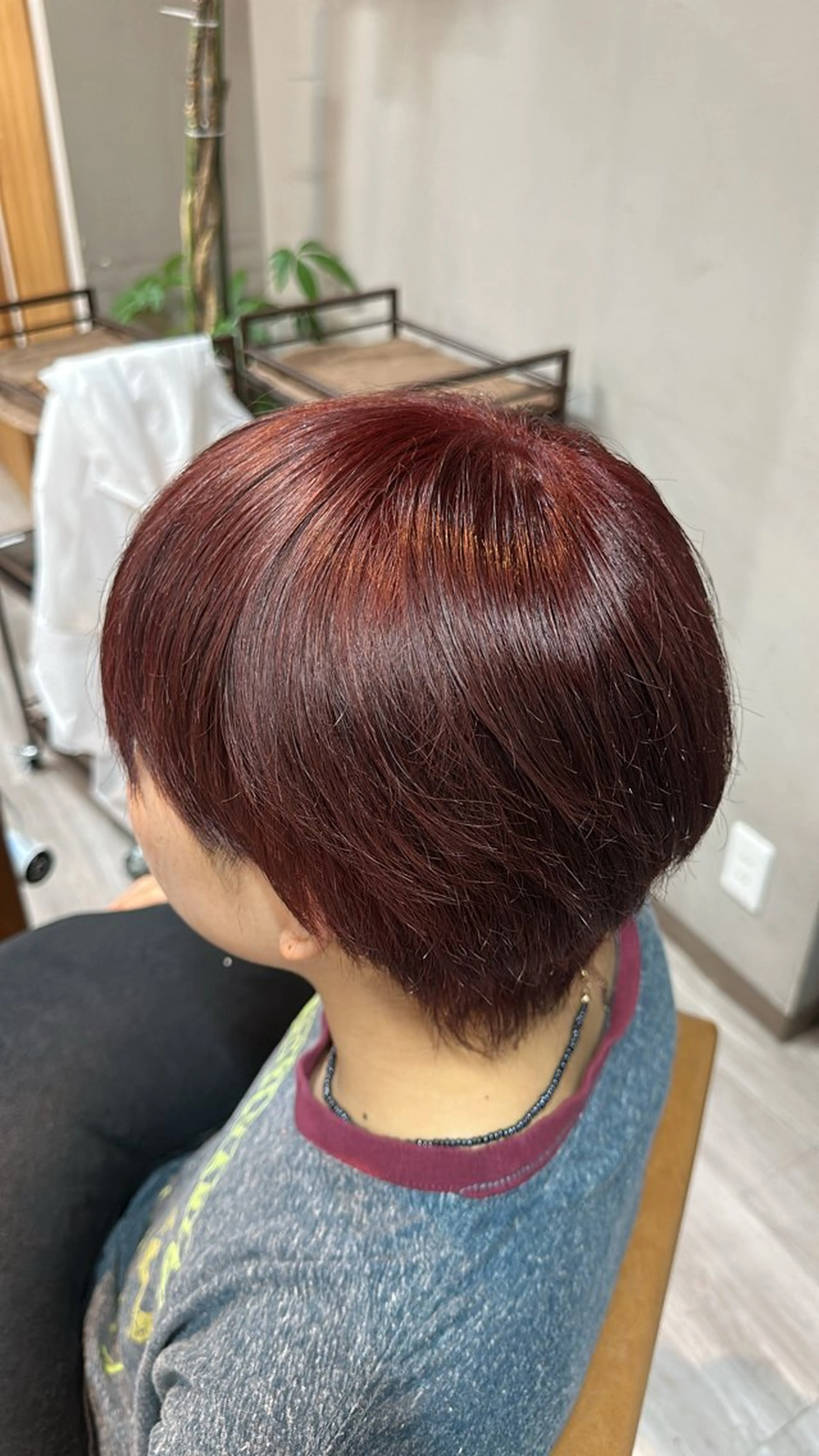 ショート カラー レッドカラー arika オケシ　リョウダイのヘアスタイル