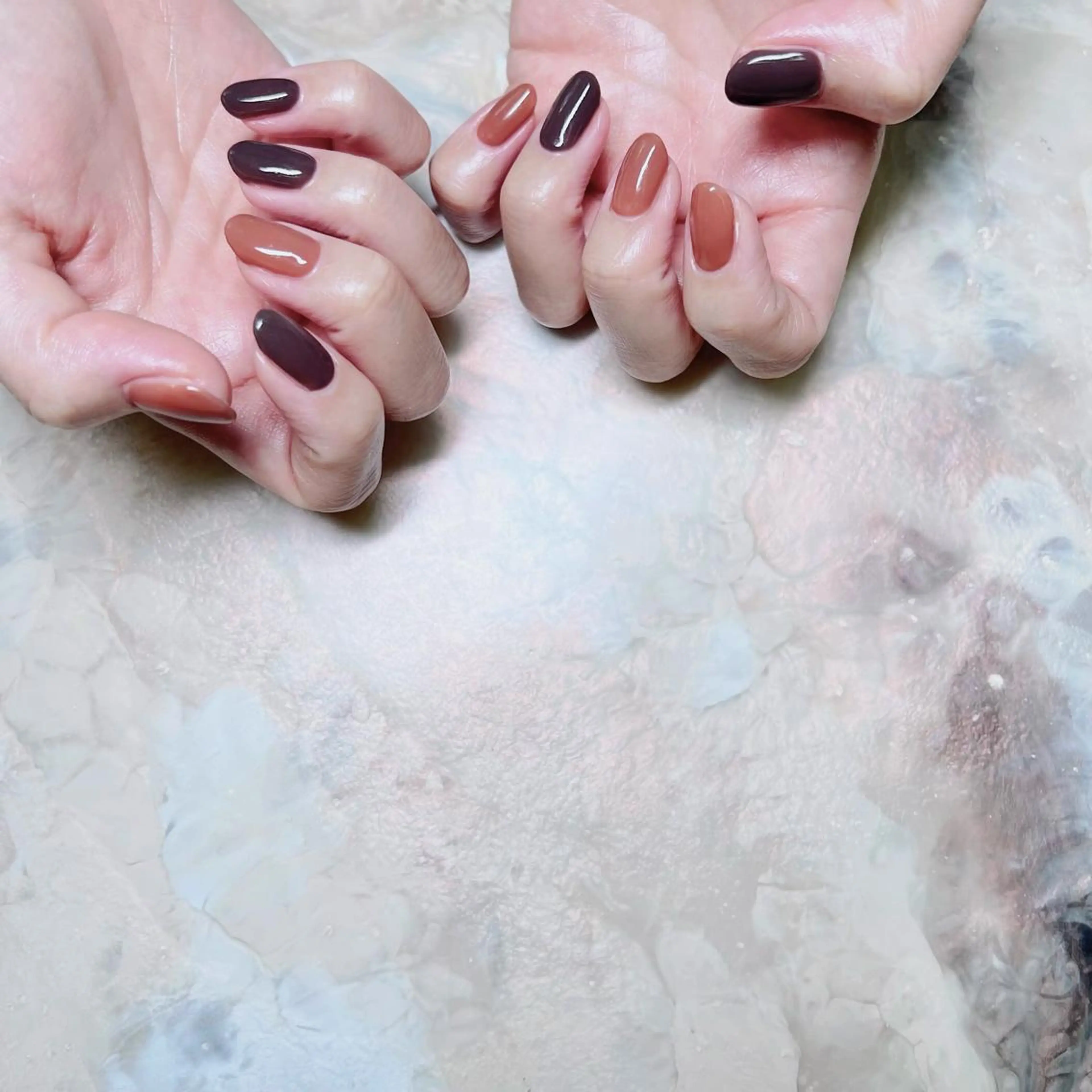 ネイル マグネットネイル ニュアンスネイル ショートネイル gemickle nailのネイルデザイン