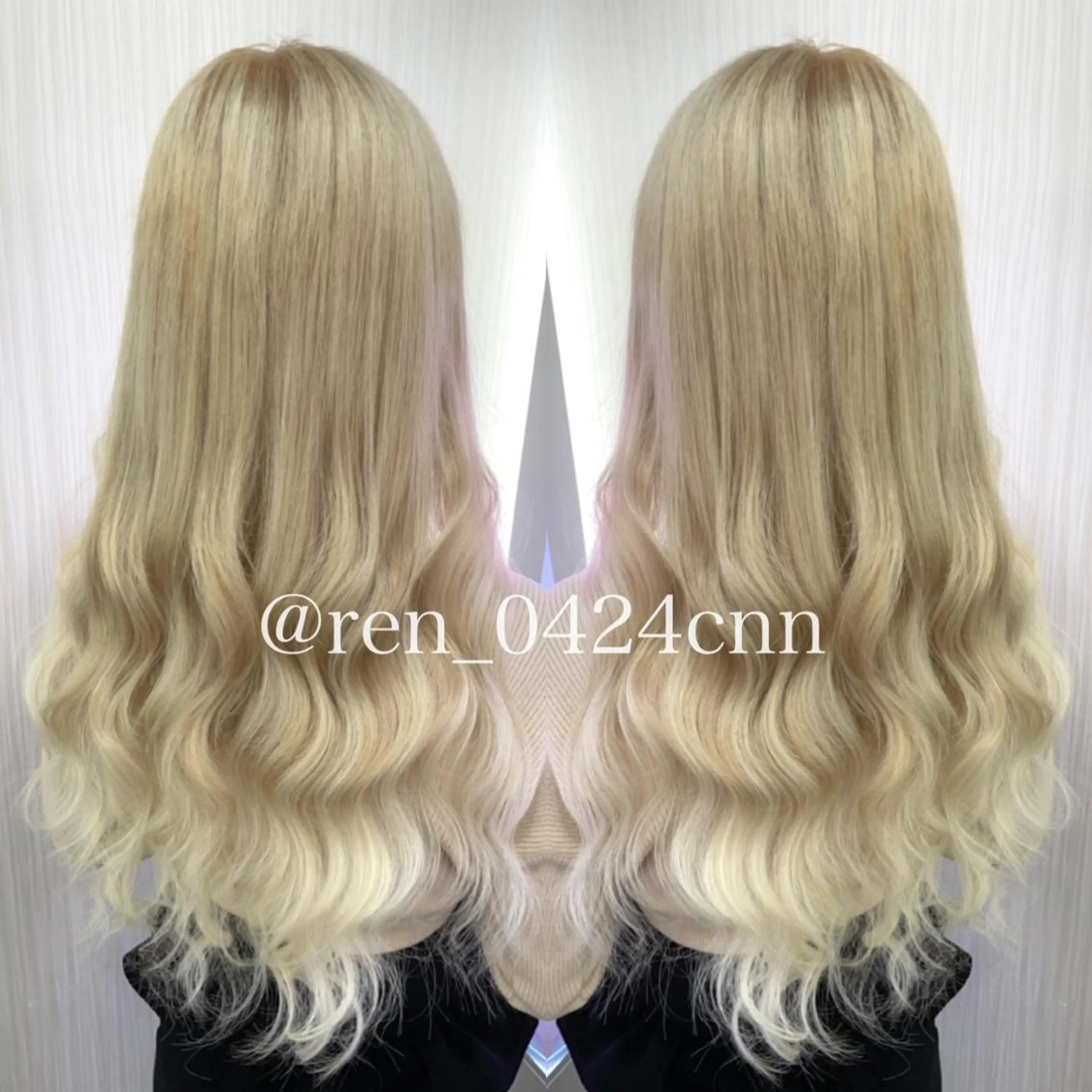 ロング カラー れん/ハイトーン /エクステ/韓国風のヘアスタイル