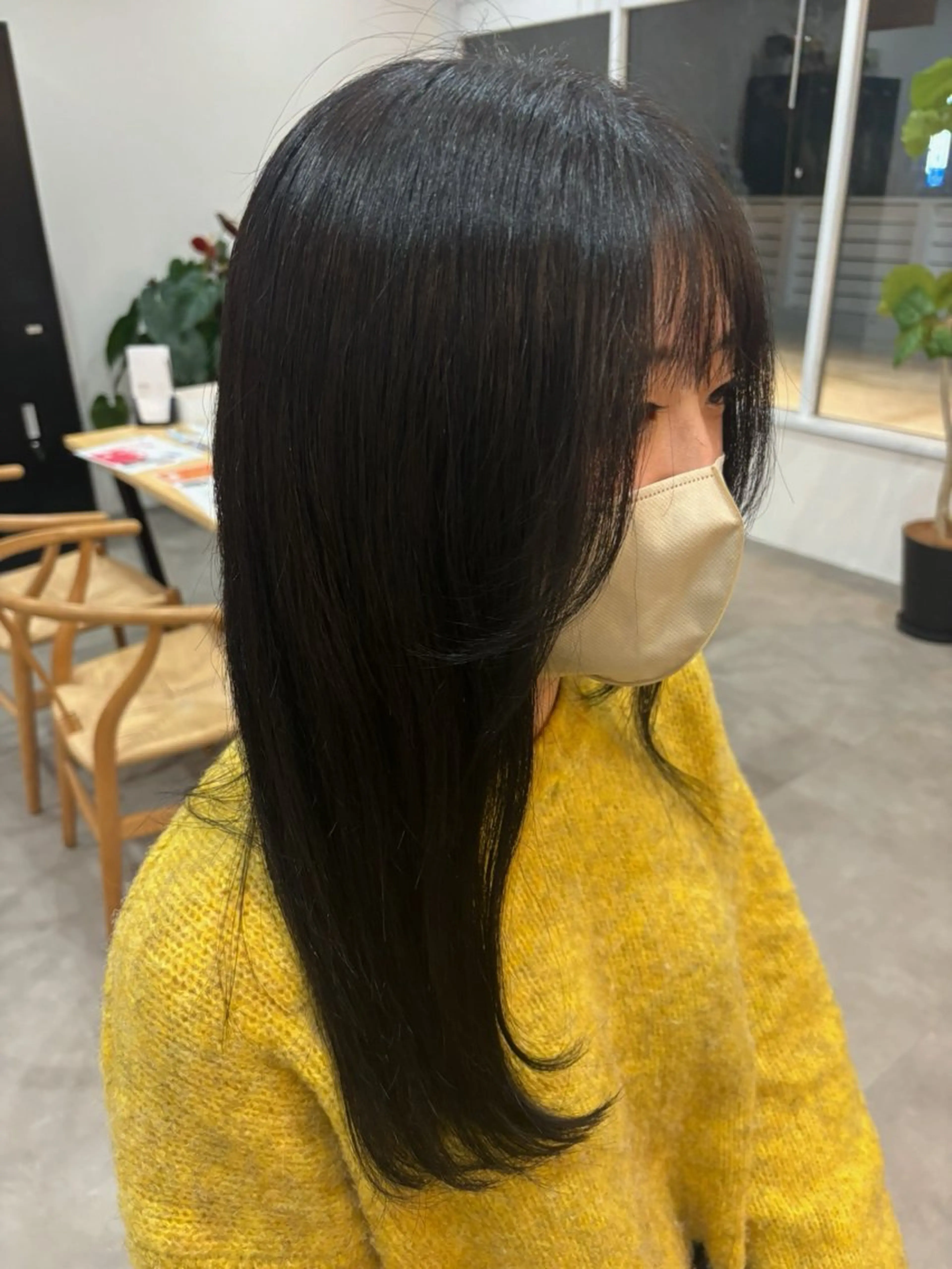 ロング 顔周りカット 韓国風ヘア レイヤー×髪質改善 hinanoのヘアスタイル