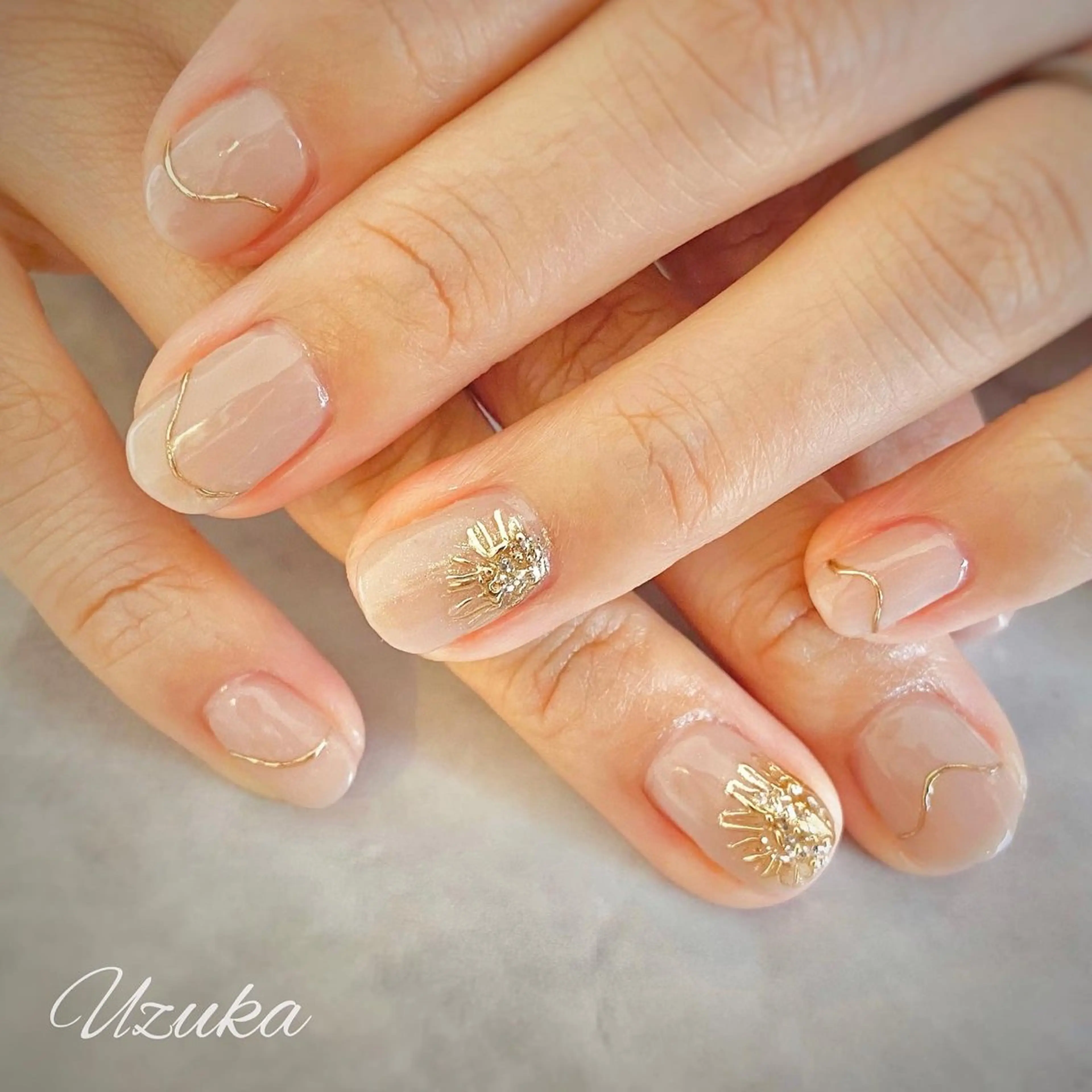 ネイル アートネイル ラメ(グリッター) ミラーネイル シンプルネイル 【 enn 】 Uzuka Yukaのネイルデザイン