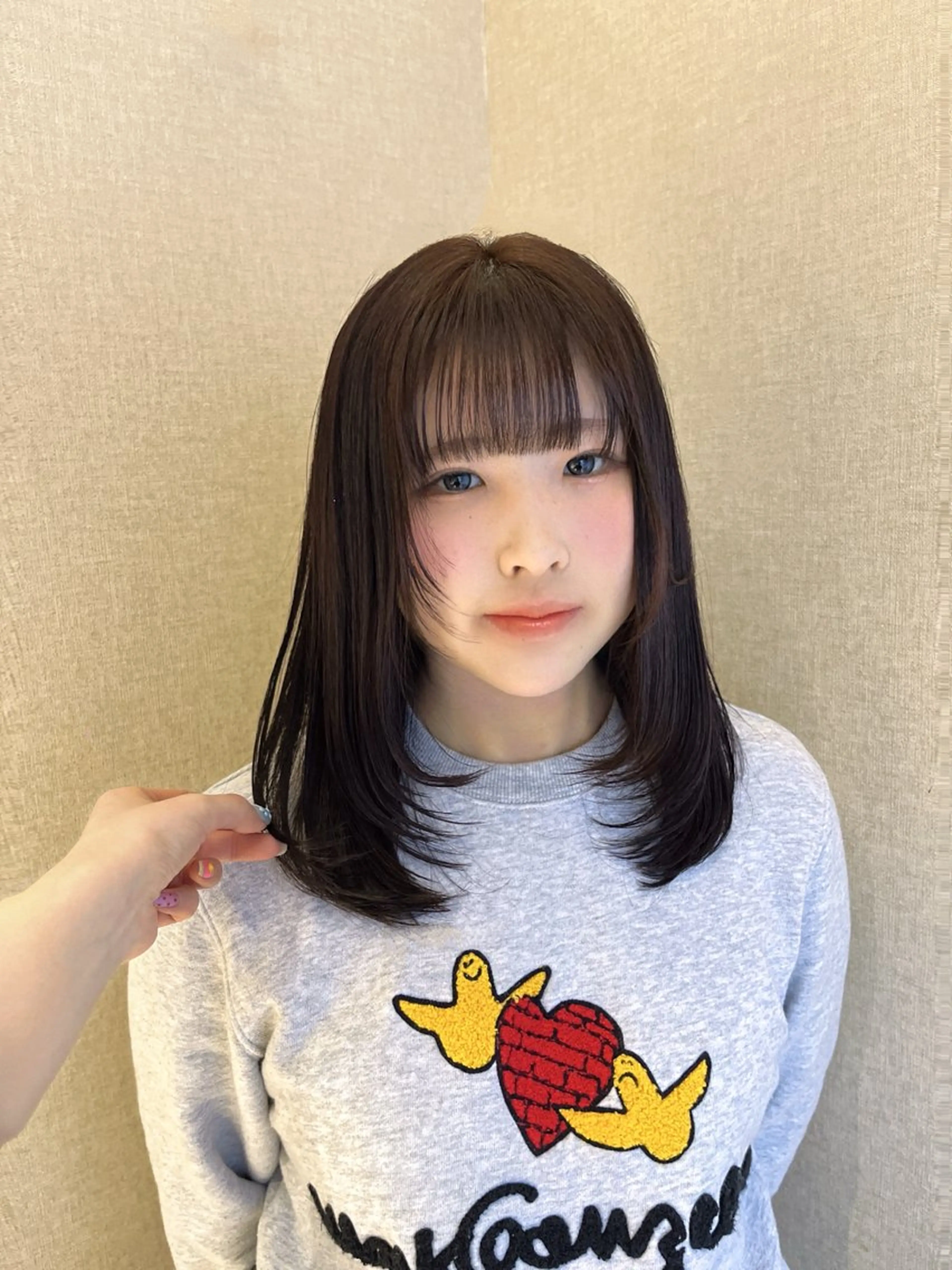 ミディアム カット ヘアカラー 外川 生純美ೀ🌝のヘアスタイル