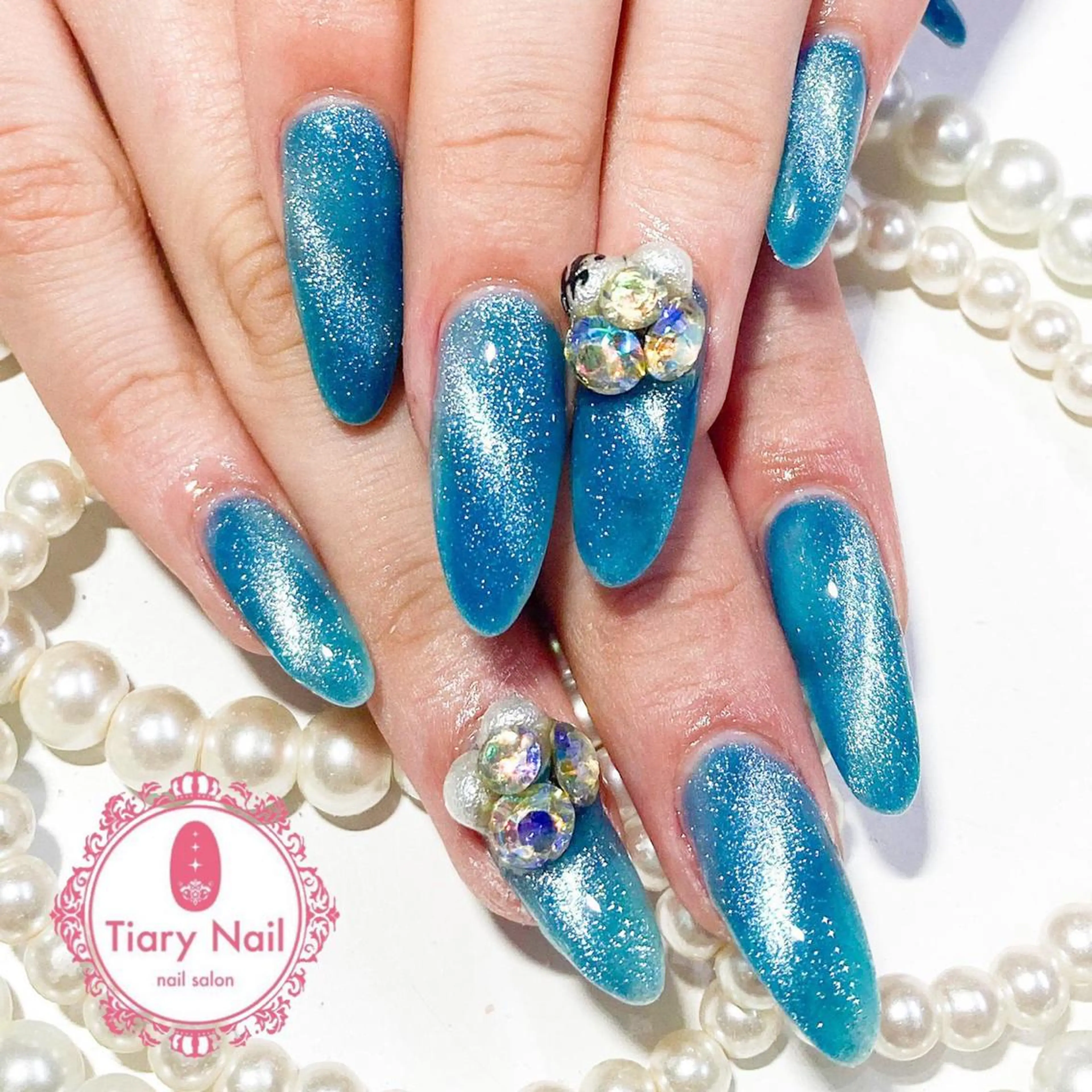 ネイル 桜ネイル クリアネイル フットネイル ジェルネイル キラキラネイル 💗🪽Tiary Nail🪽💗のネイルデザイン