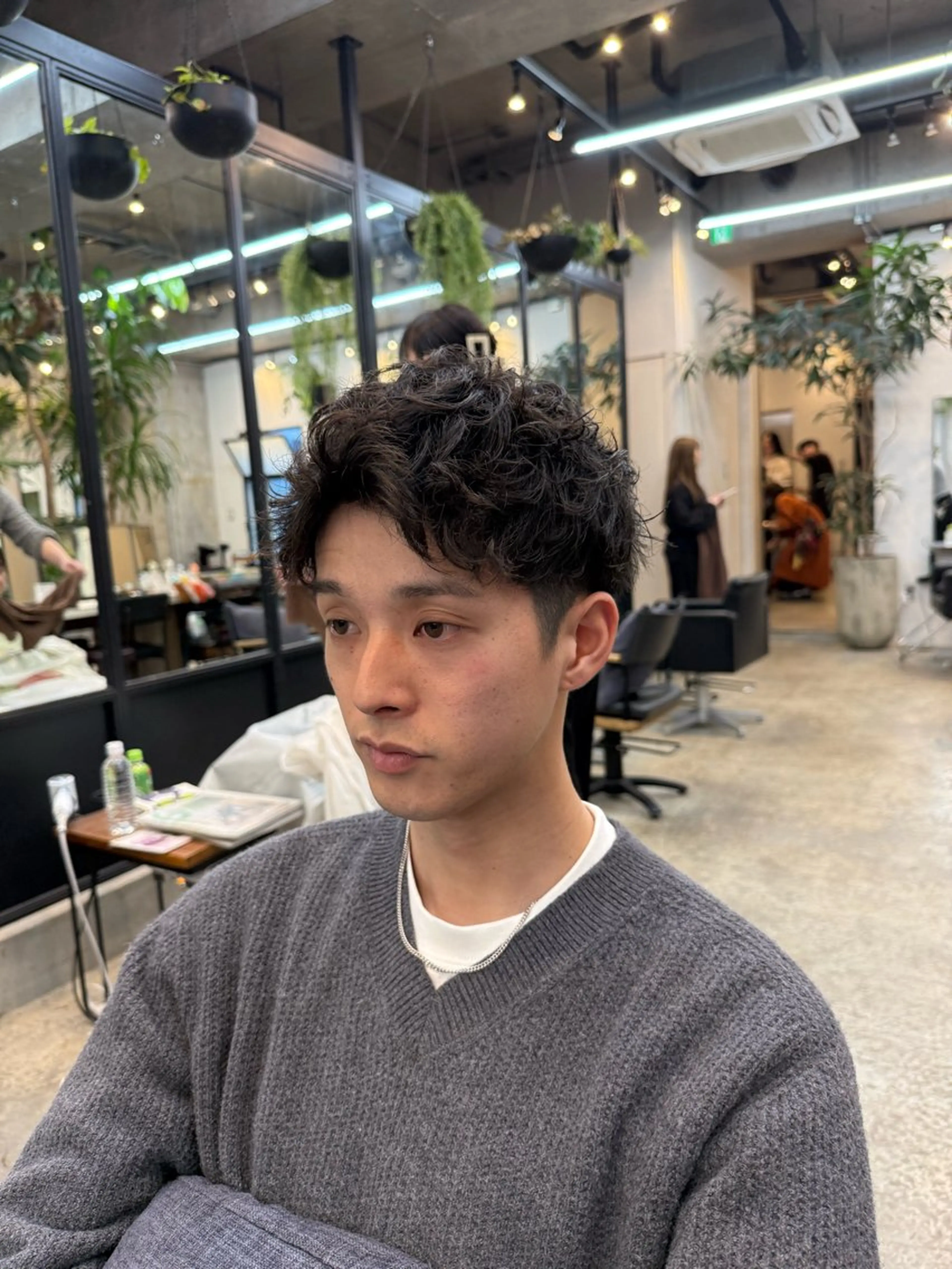 パーマ メンズ アップバング パーマ 川口開世 short cutのヘアスタイル