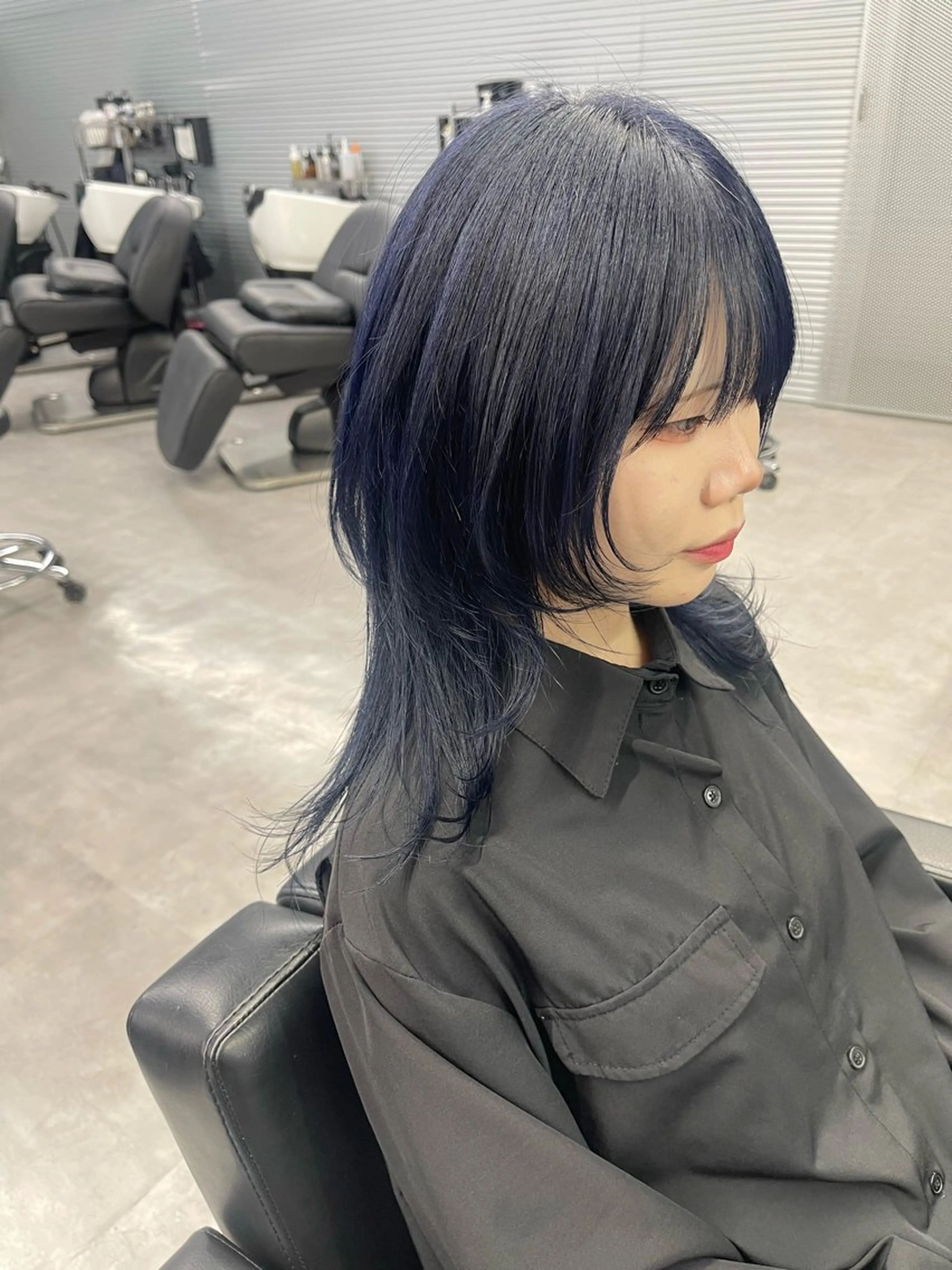 ミディアム ウルフカット カット ヘアカラー 柏 ウルフ/レイヤー 田中佐和🐺のヘアスタイル