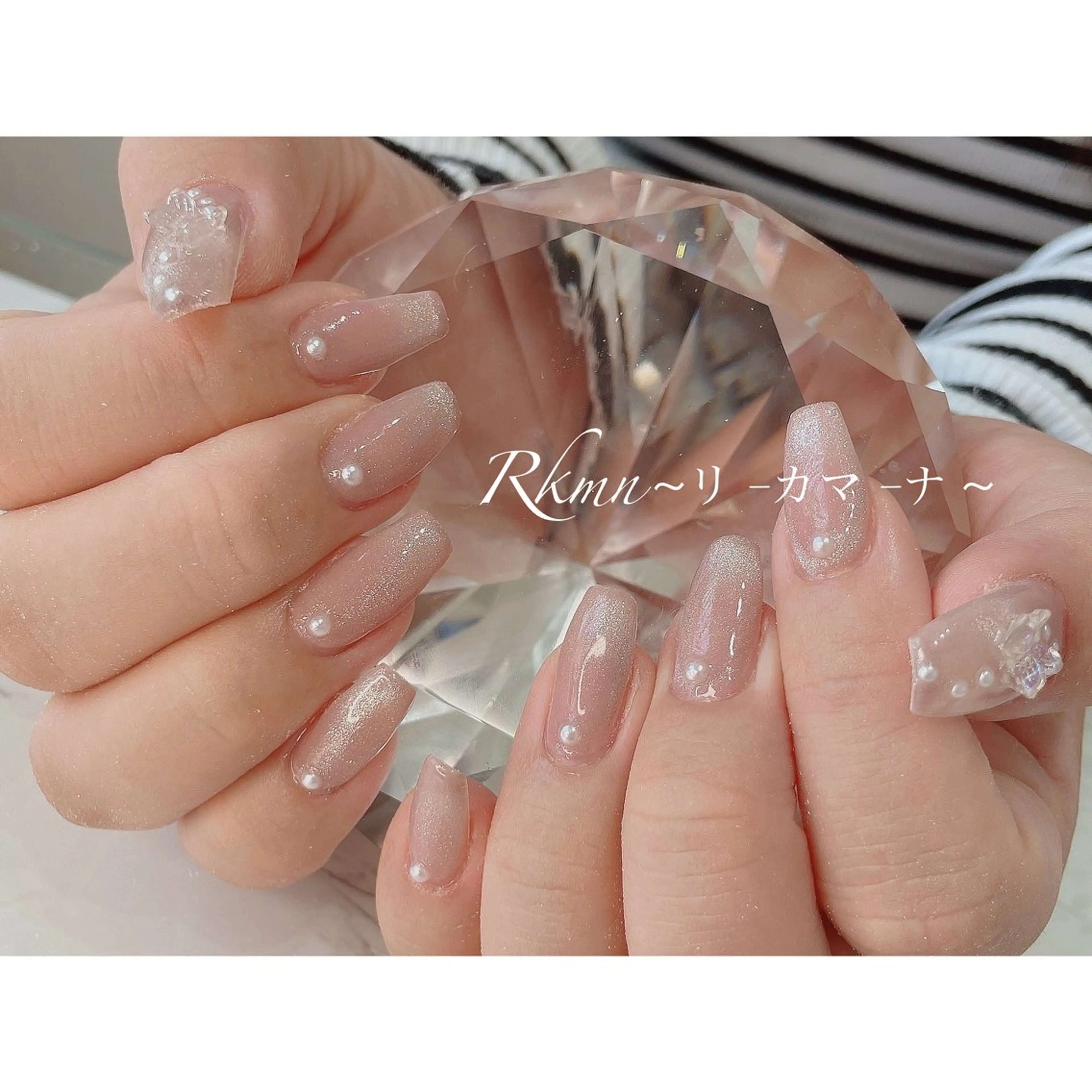 ネイル アートネイル マグネットネイル 春ネイル ハンドネイル フットネイル ハンドケア Rkmn ~リ-カマ-ナ~のネイルデザイン