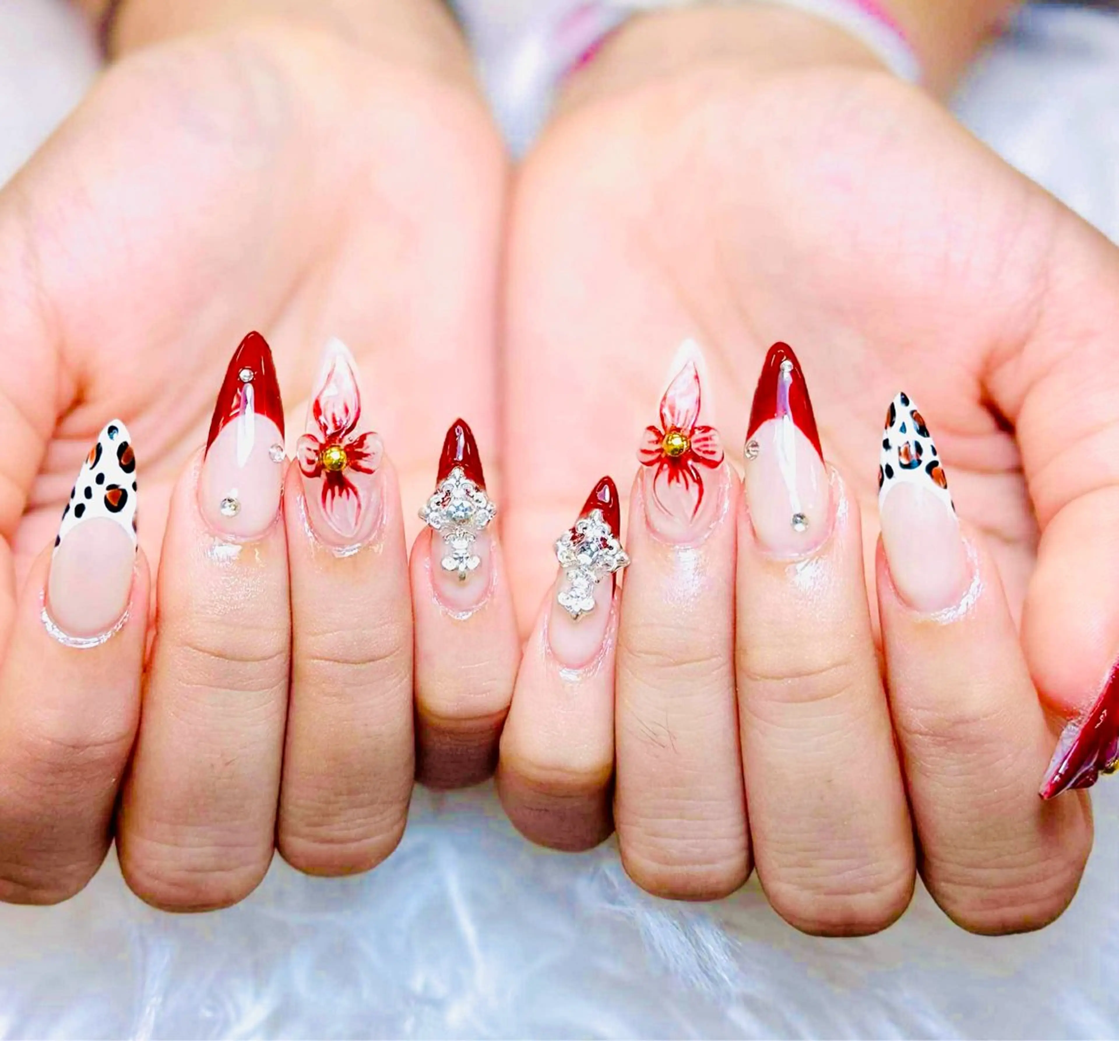 ネイル チークネイル 長さ出し フラッシュネイル フレンチネイル グラデーション ハンドネイル AN NAIL SALONのネイルデザイン