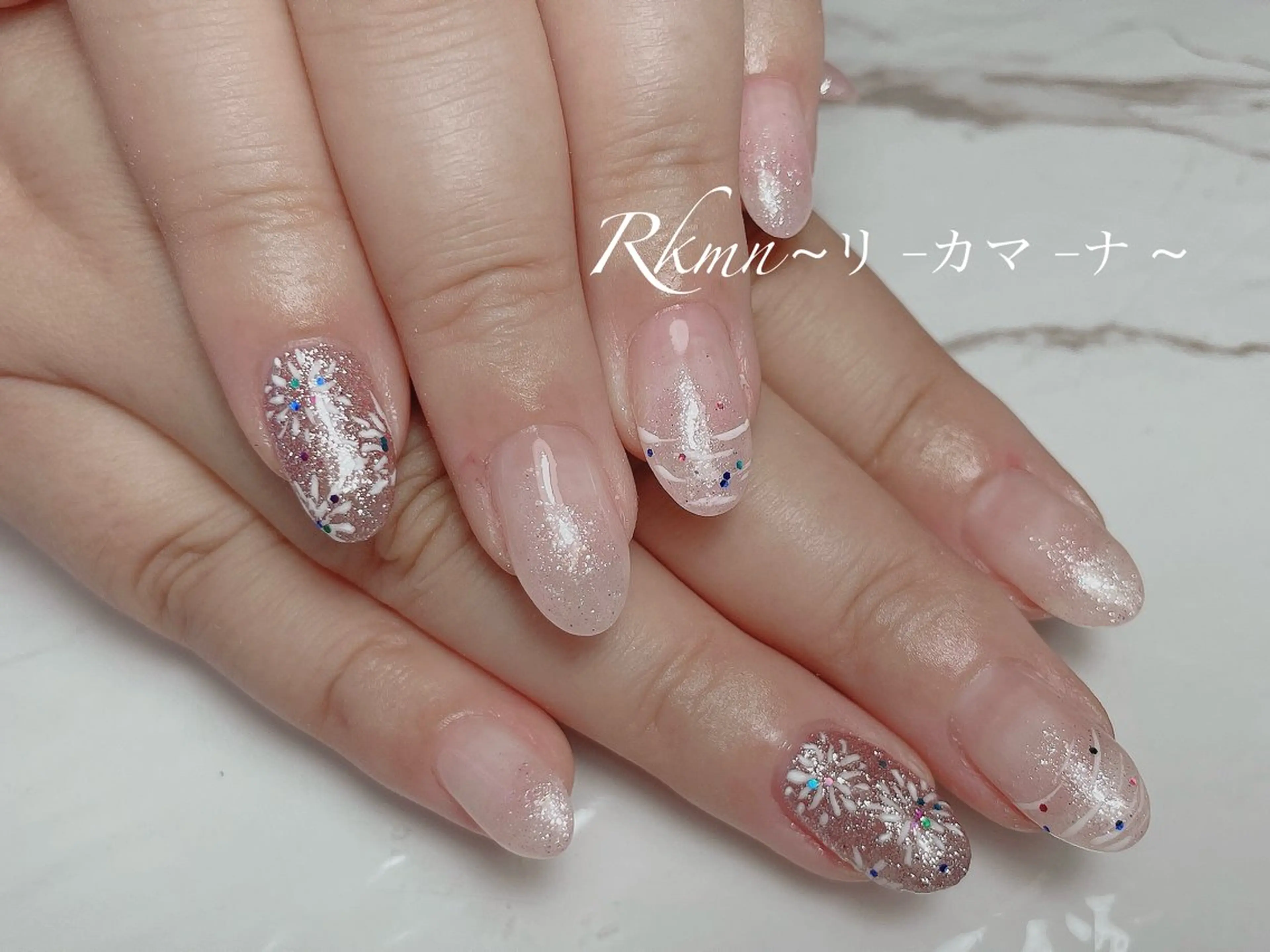 ネイル アートネイル 春ネイル ヨーヨーネイル ハンドネイル フットネイル ハンドケア Rkmn ~リ-カマ-ナ~のネイルデザイン