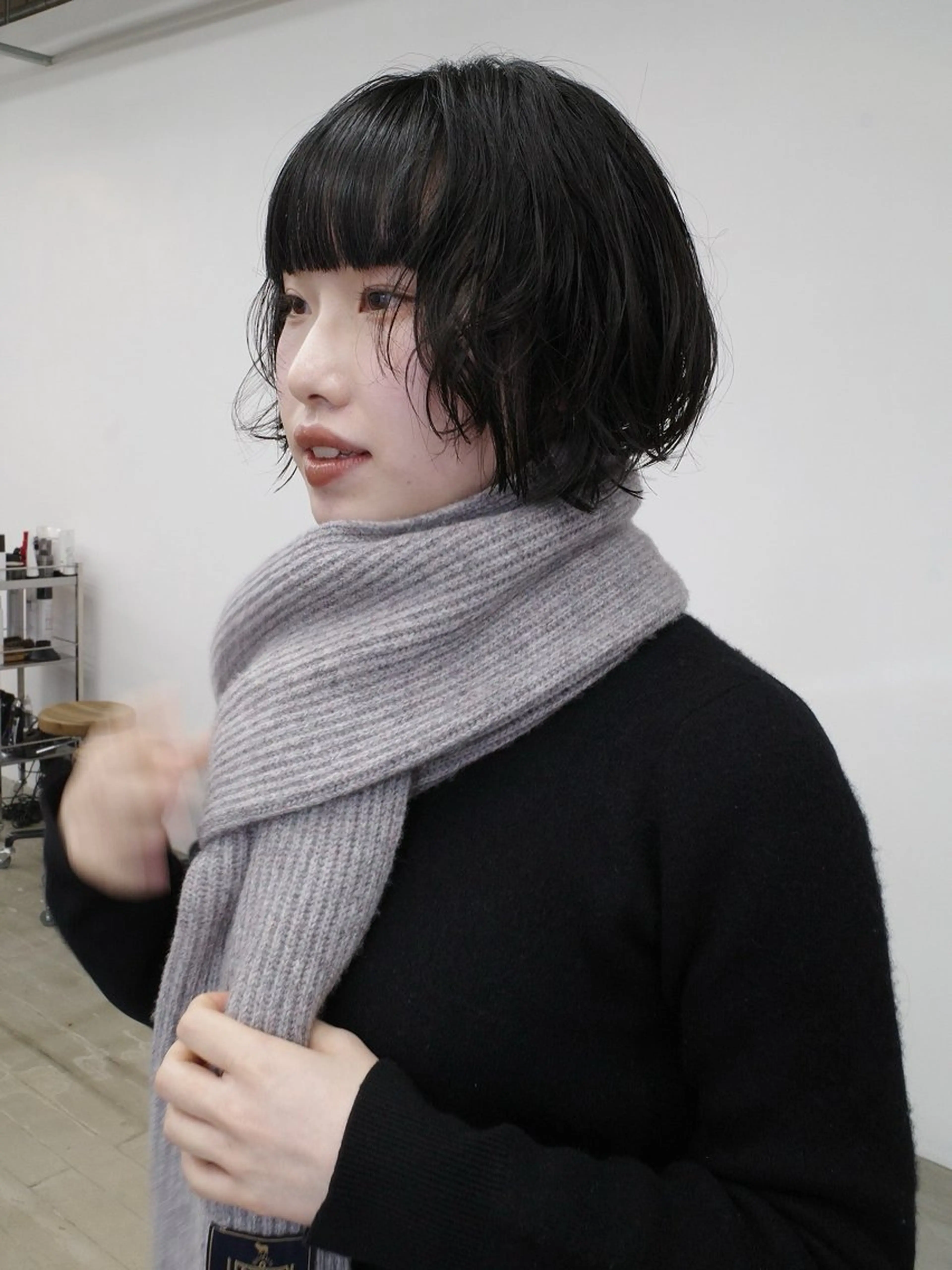 ミディアム カット パーマ 葉 /レイヤーカットのヘアスタイル