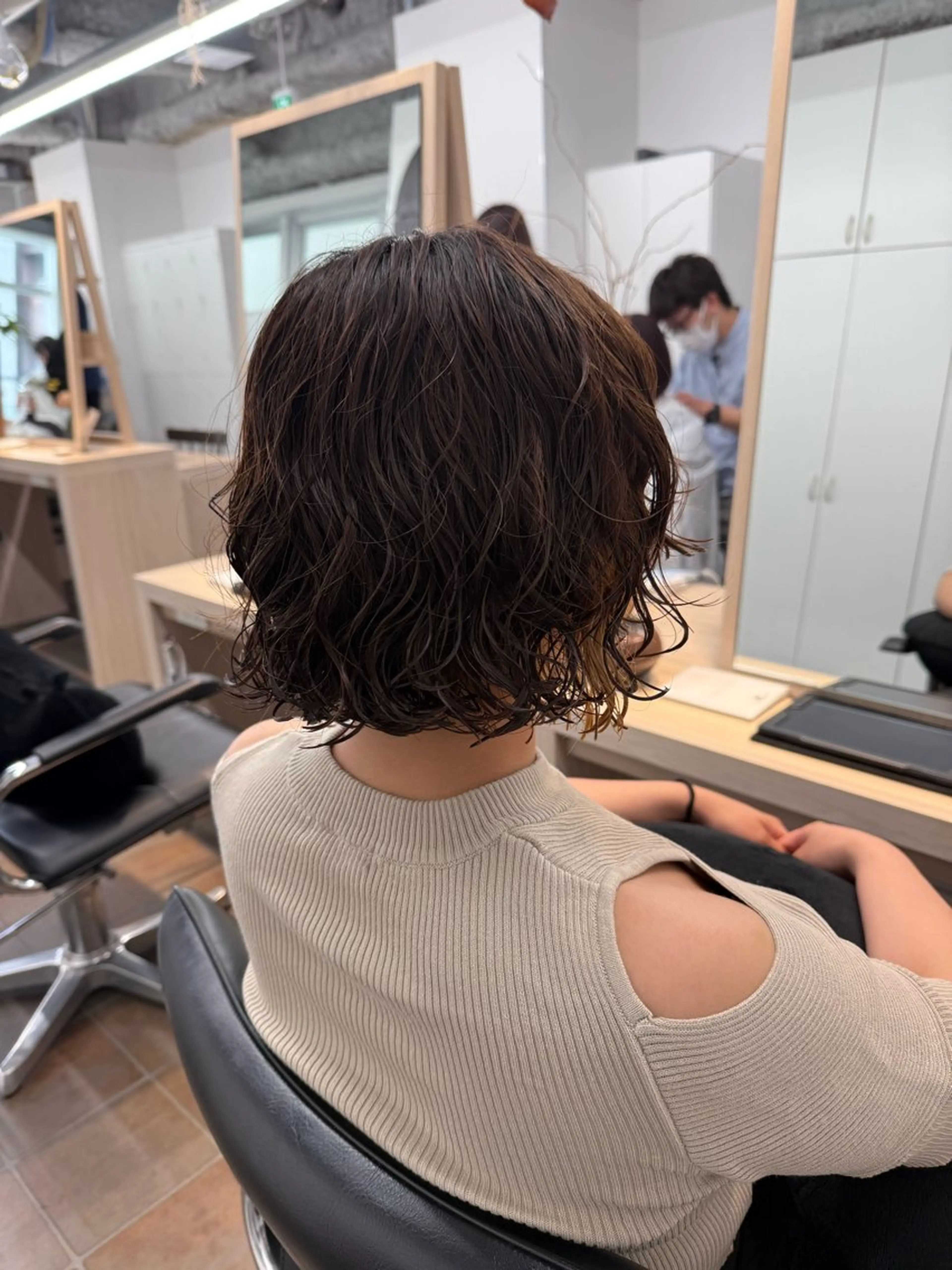 ミディアム カット パーマ トリートメント miwa/ボブパーマ /モードボブのヘアスタイル