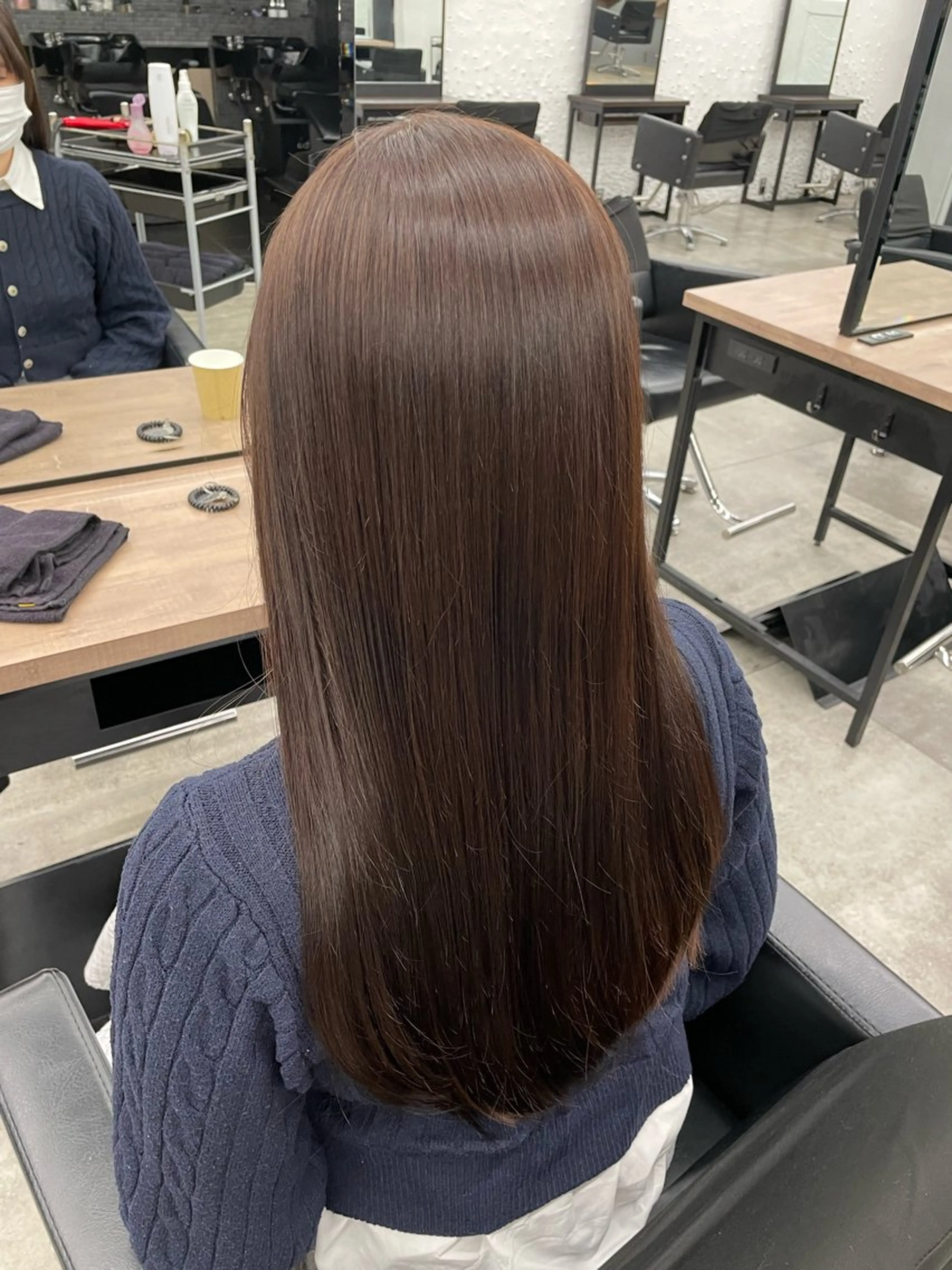 ミディアム カラー パーマ カット 縮毛矯正 トリートメント ヘッドスパ ヘアセット 髪質改善/縮毛矯正/ 透明感🩵NANAのヘアスタイル