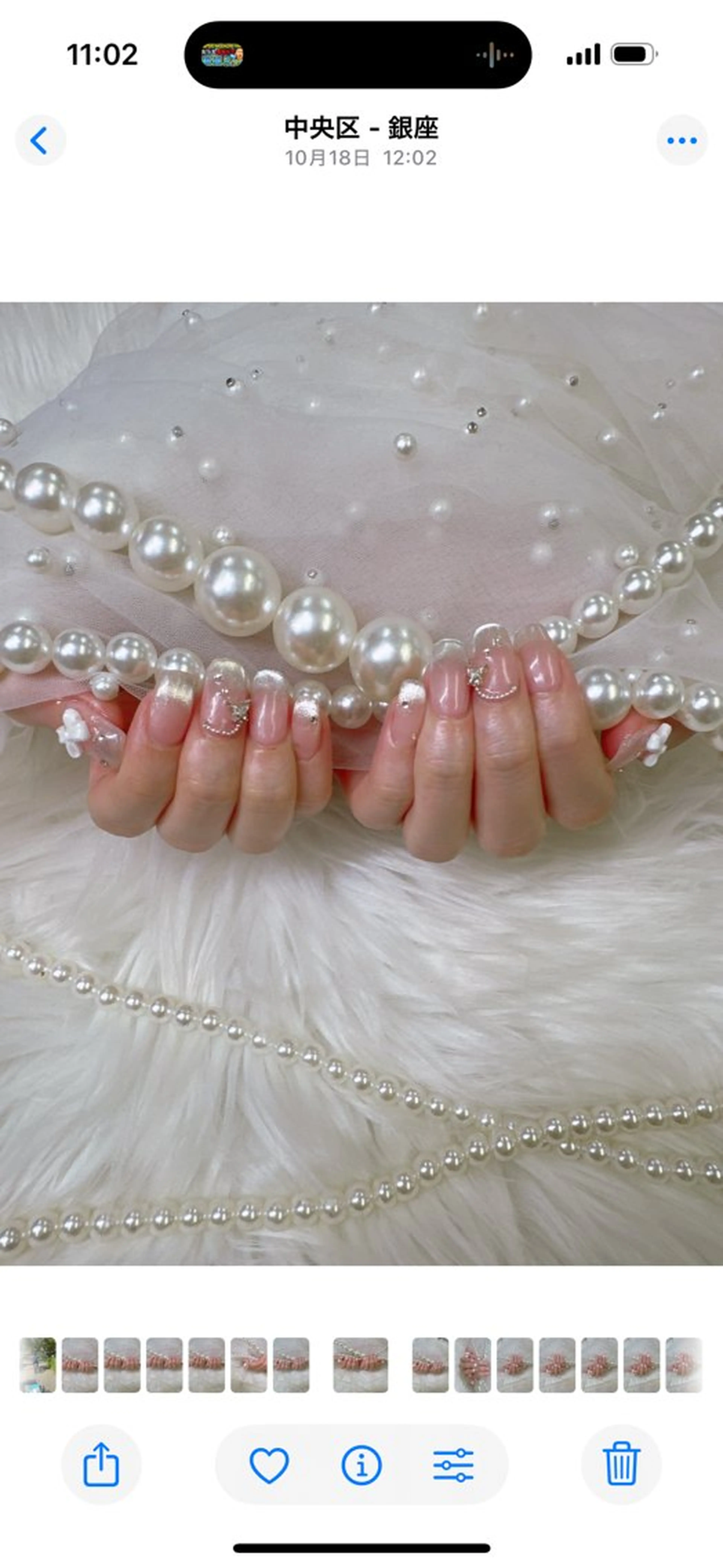 ネイル アートネイル ドット フレンチネイル ガラスフレンチ マグネットネイル ハンドネイル Queeens nailのネイルデザイン