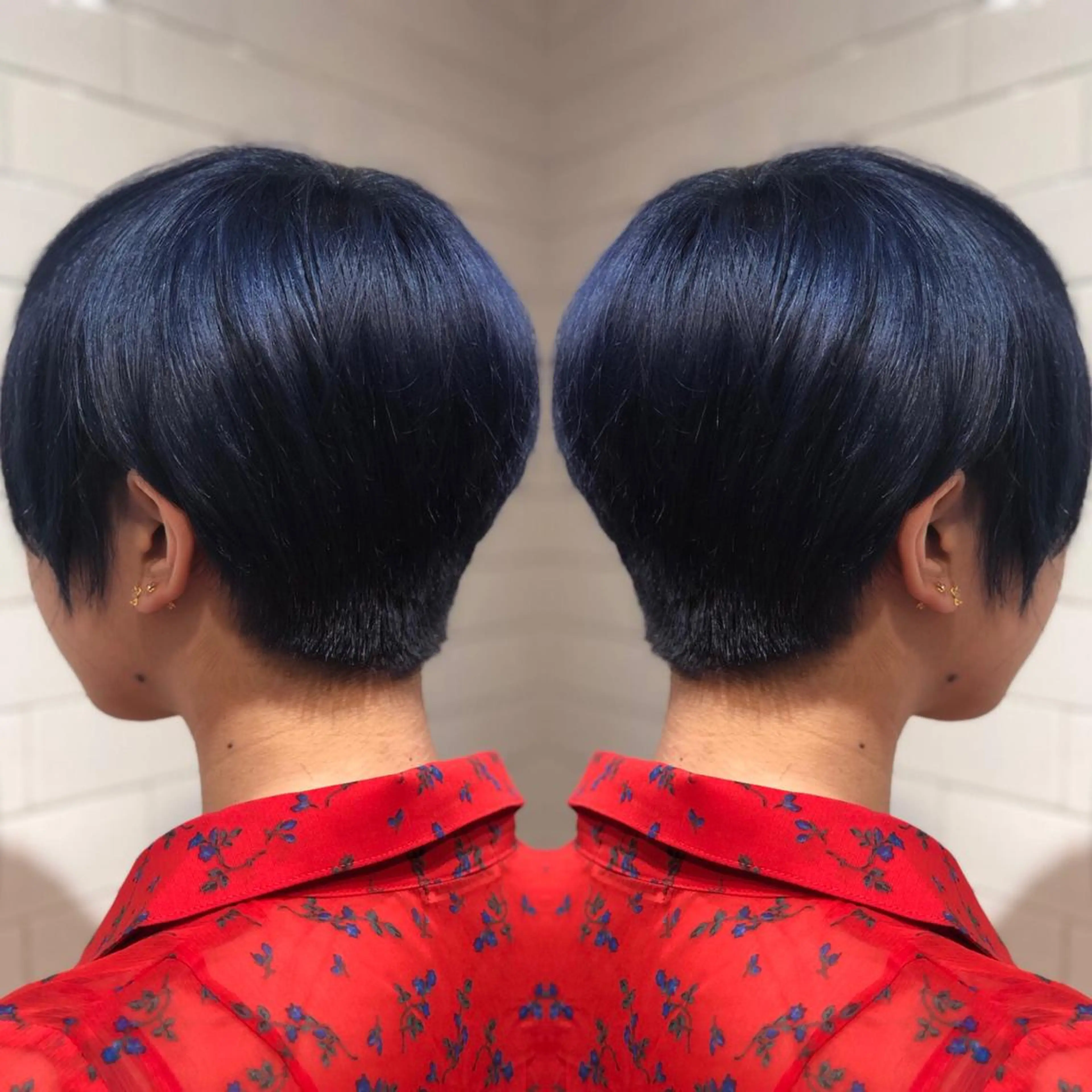 ショート カラー ヘアアレンジ 髪質改善×ハイトーン 中田啄也のヘアスタイル