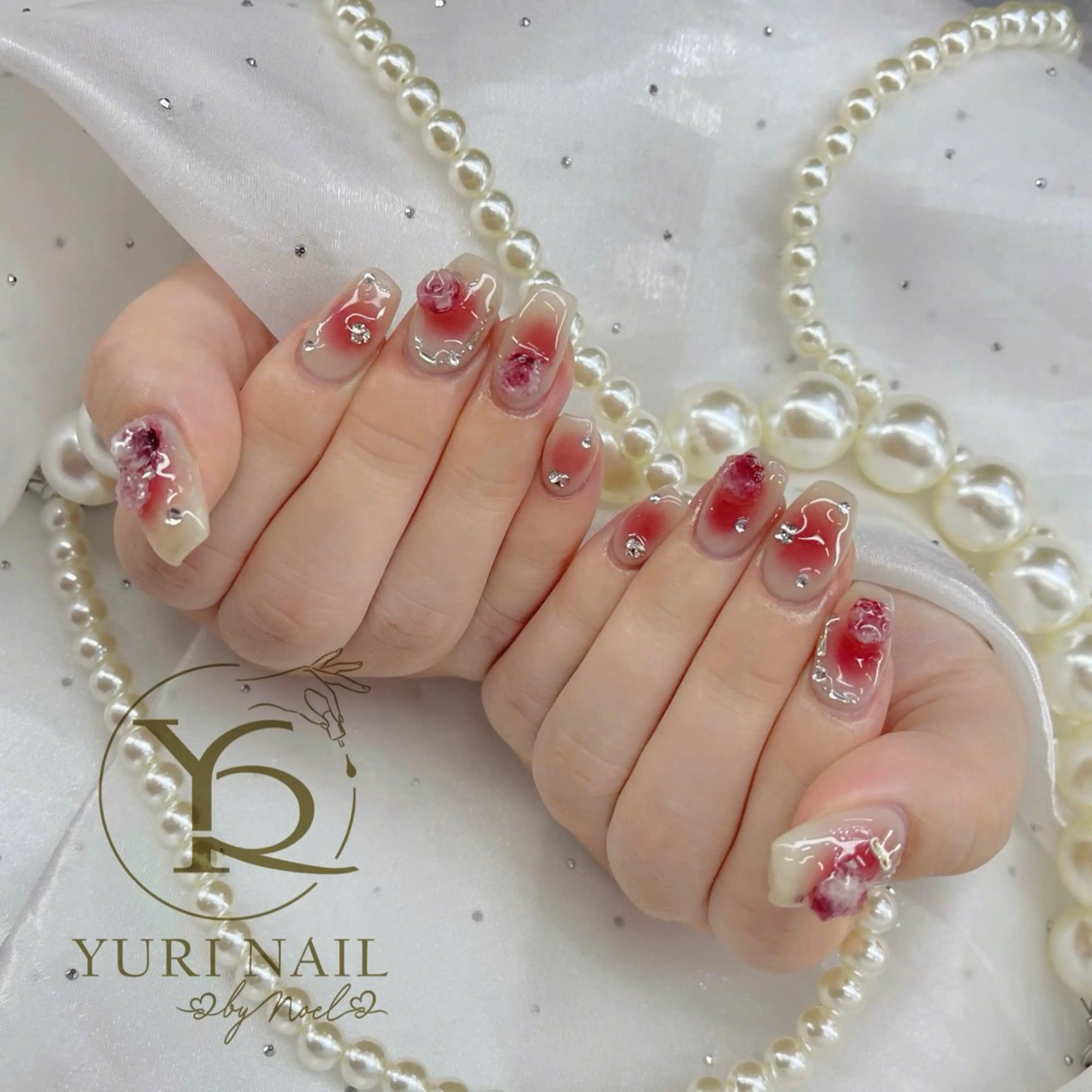 ネイル チークネイル フットネイル フレンチネイル グラデーション キラキラネイル YURI Nail Funabashiのネイルデザイン